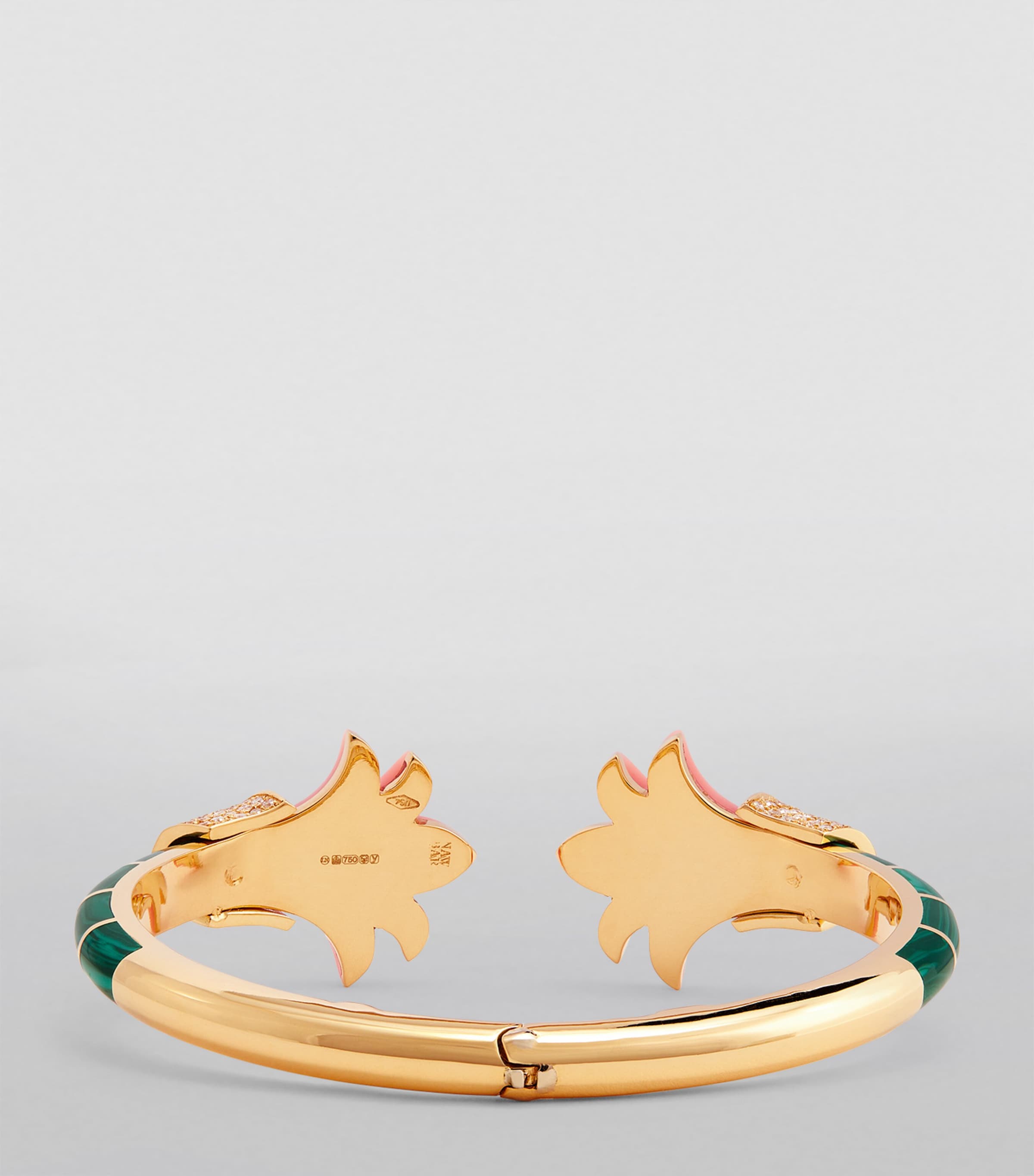 L'ATELIER NAWBAR Yellow Gold, Diamond, Coral and Malachite Psychedeliah Bangle Pink Image 2