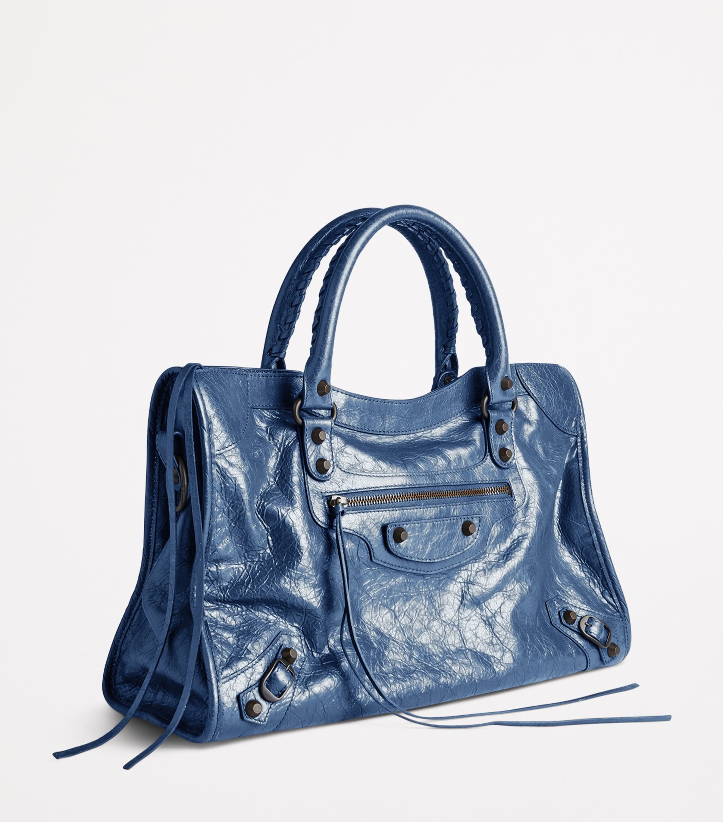 Balenciaga Blue Small Lambskin Le City Top-Handle Bag | Harrods US