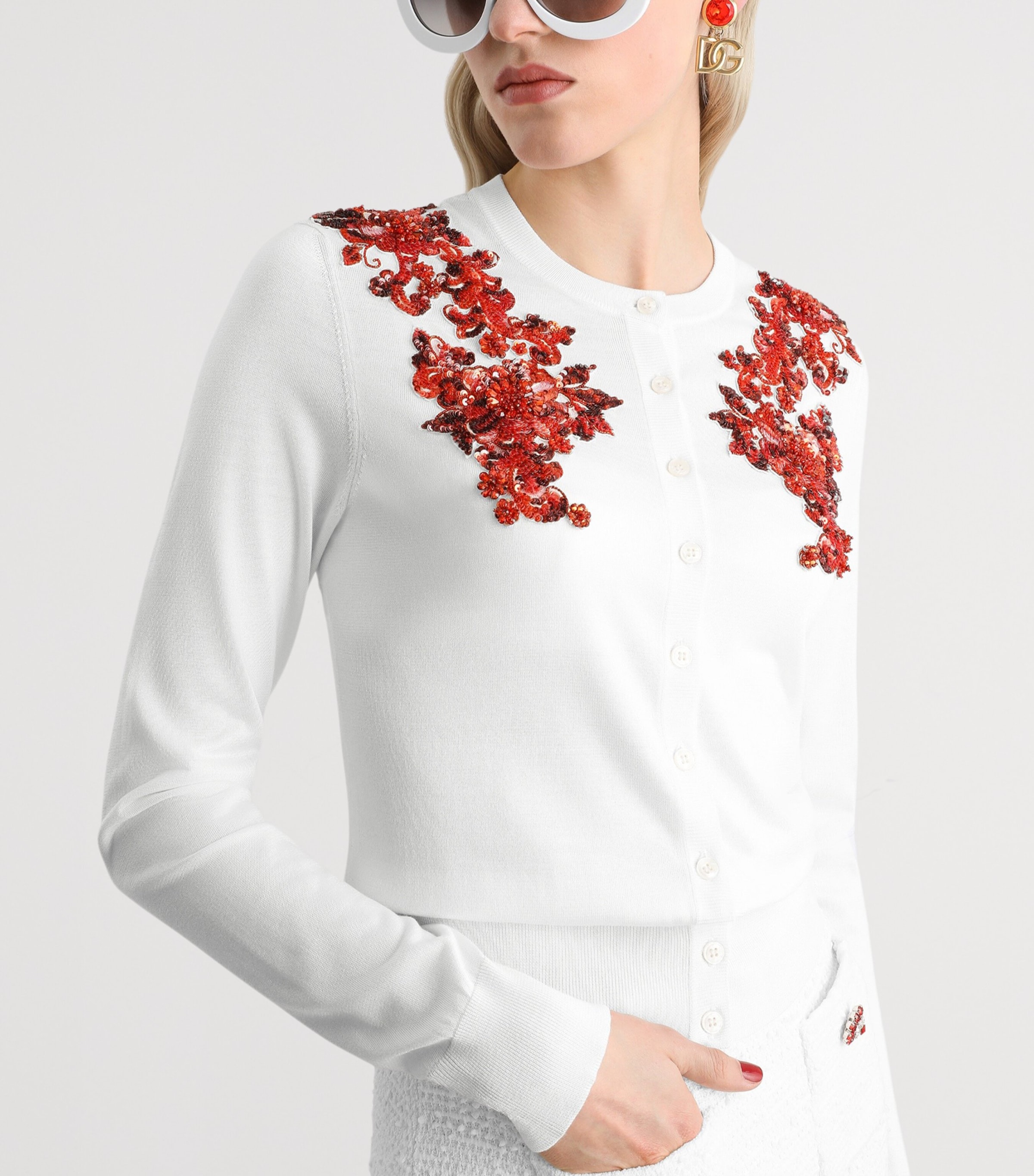 Dolce&Gabbana Multi Silk Embroidered Cardigan | Harrods US