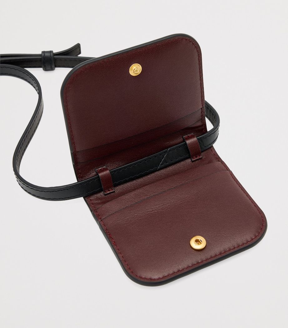 Small Leather Maeve Cross-Body Card Holder DARK RED Image 4