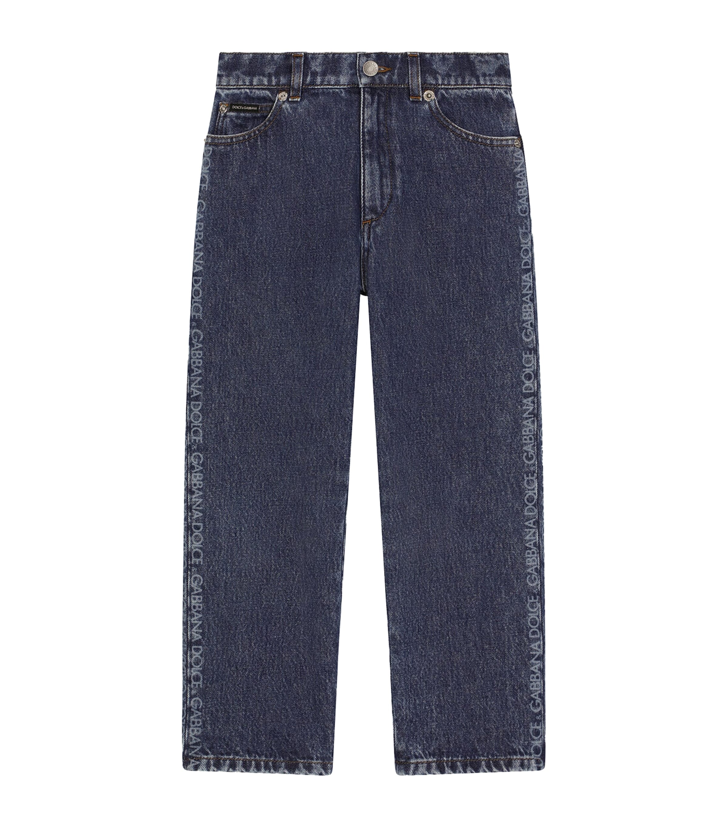 DOLCE & GABBANA LOGO PRINT STRAIGHT JEANS 