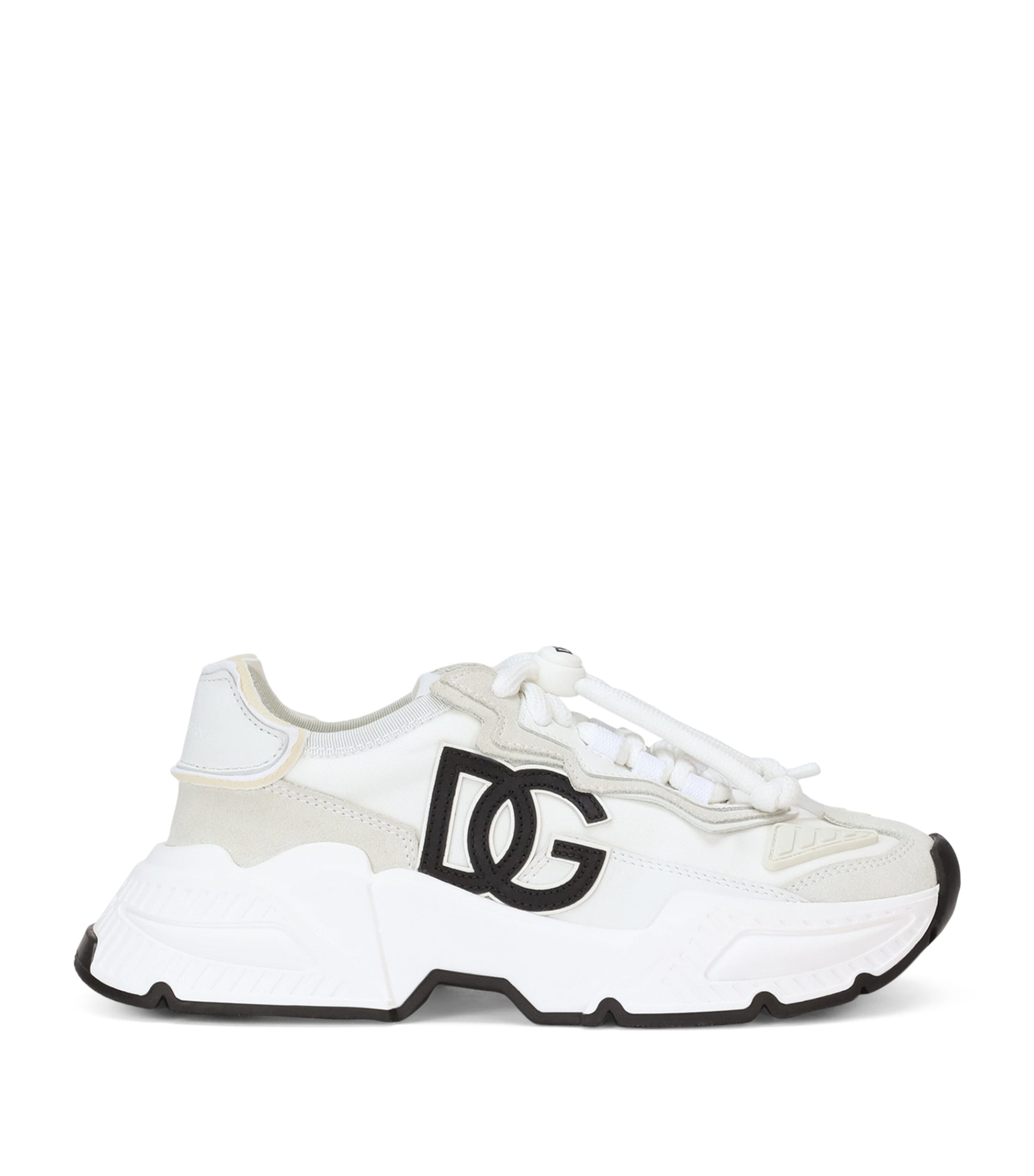 Dolce & Gabbana Kids' Mixed-materials Daymaster Sneakers In White