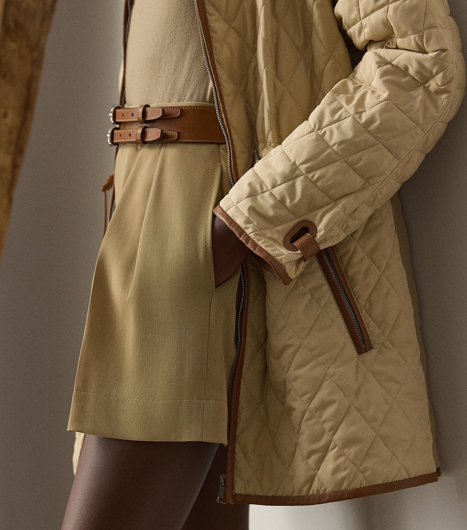 Quilted Drawcord-Waist Jacket LIGHT TAN Image 4