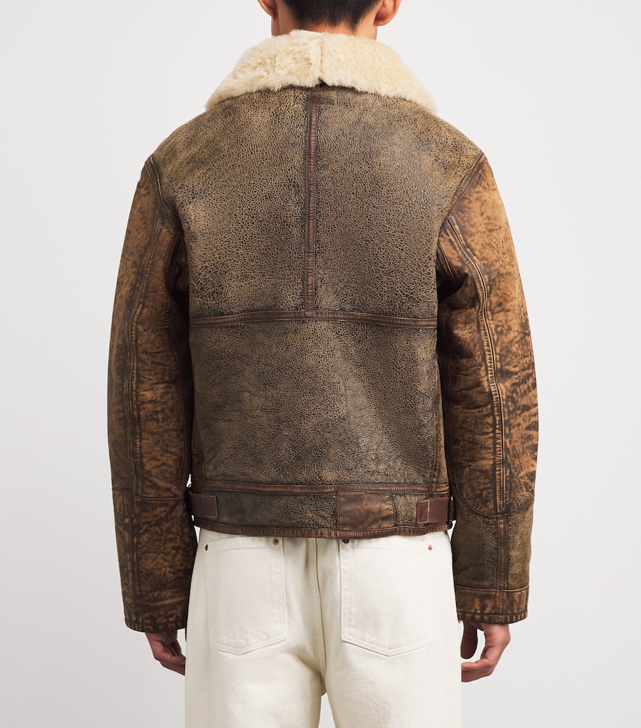 Shearling Bomber Jacket BROWN Image 4