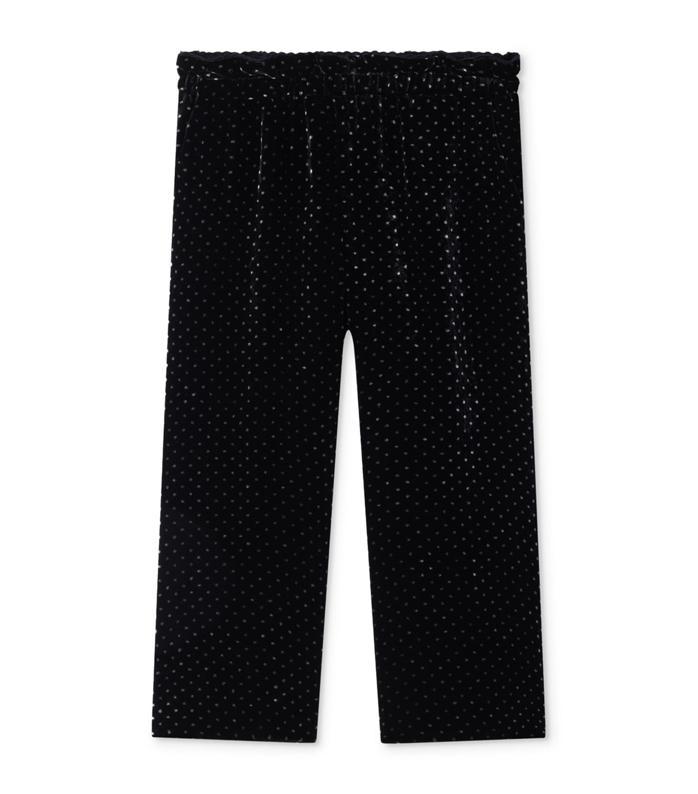 Bonpoint Velvet Glitter Dot Leggings (4-8 Years) Po Noir Image 1