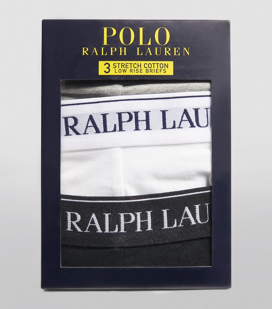 Stretch-Cotton Low-Rise Briefs (Pack of 3) WHITE/BLK/HTR Image 4