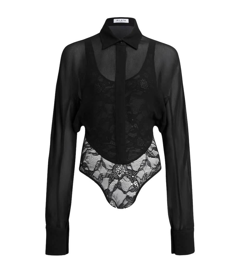 Georgette Shirt Bodysuit NOIR ALAIA Image 1