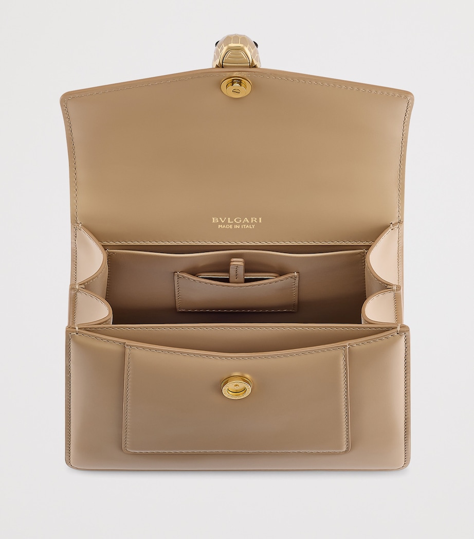 Leather Serpenti Forever Top-Handle Bag BEIGE Image 3