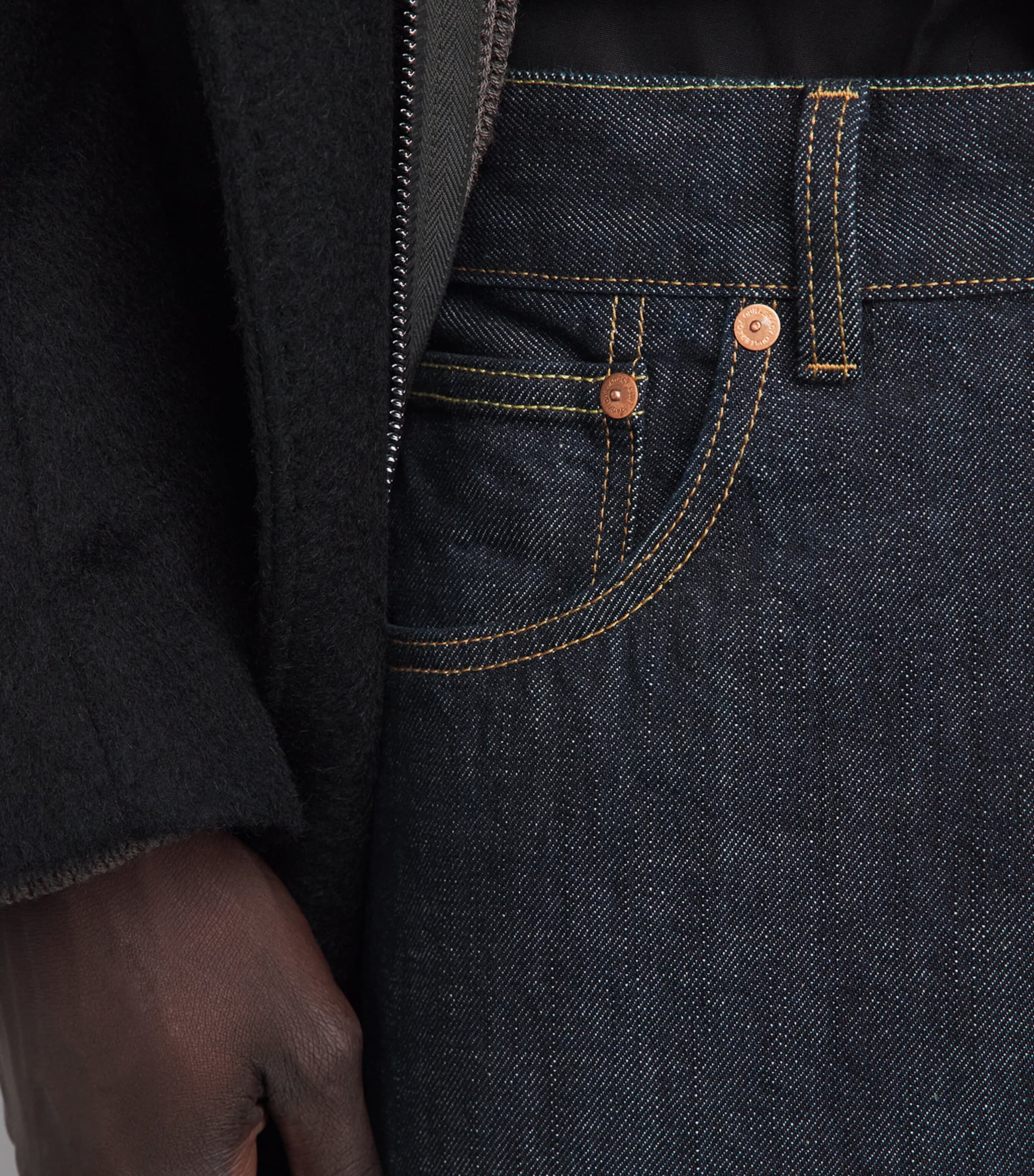 Our Legacy Mens Third Cut Wide-Leg Jeans Blue Selvedge Image 3
