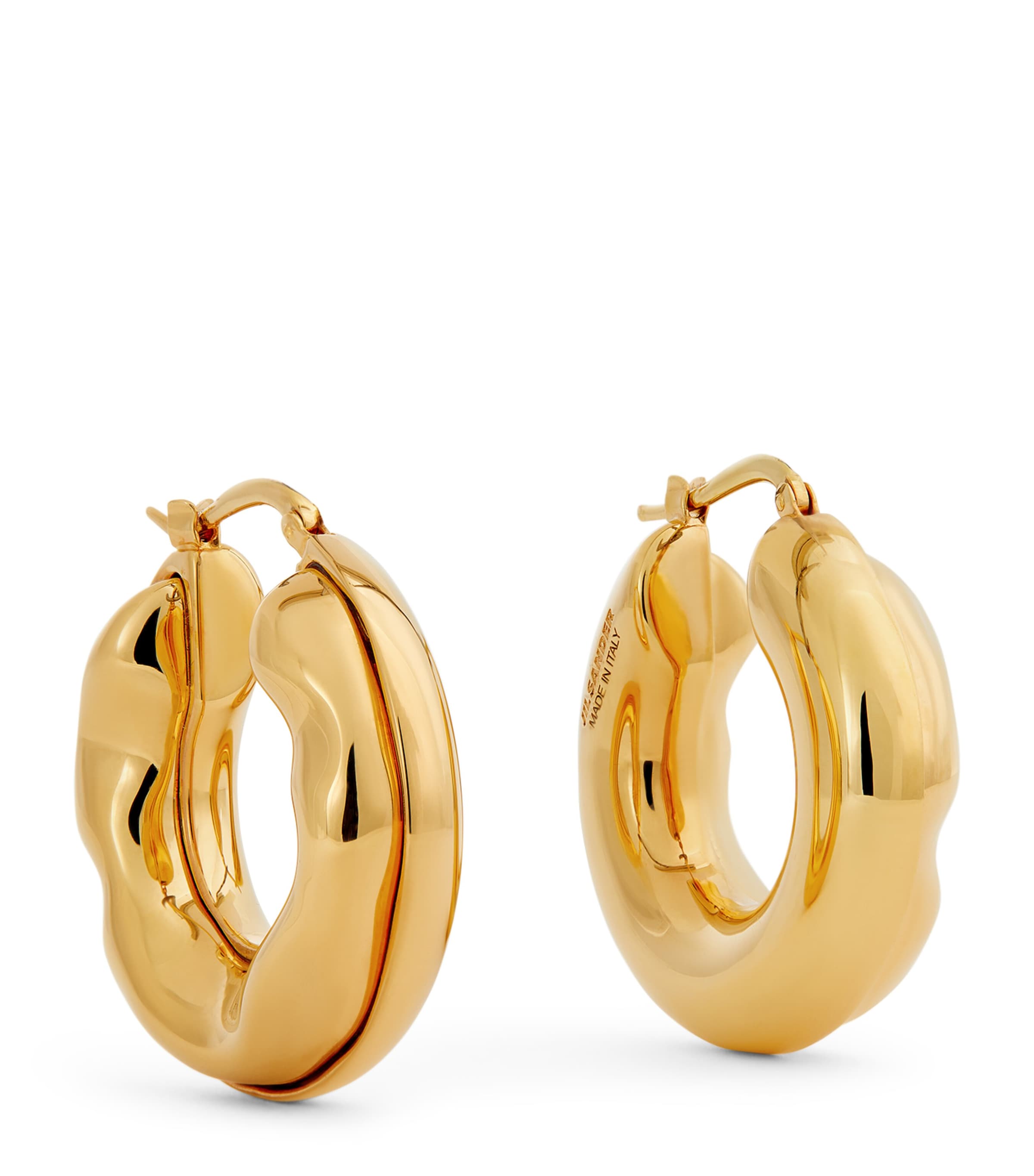 Jil Sander Small Hoop Earrings In Gold