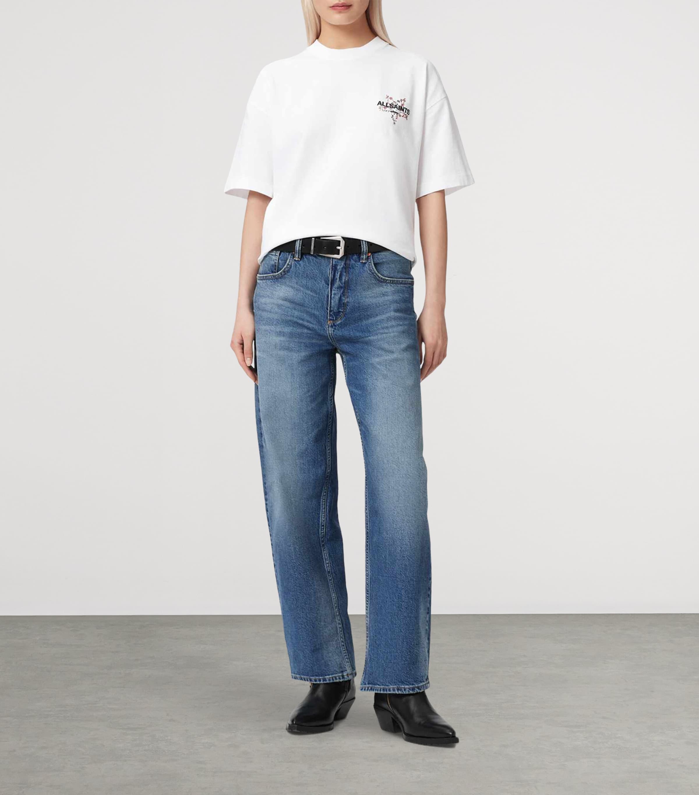 AllSaints Womens Cotton Pentacle Etta T-Shirt Optic White Image 2