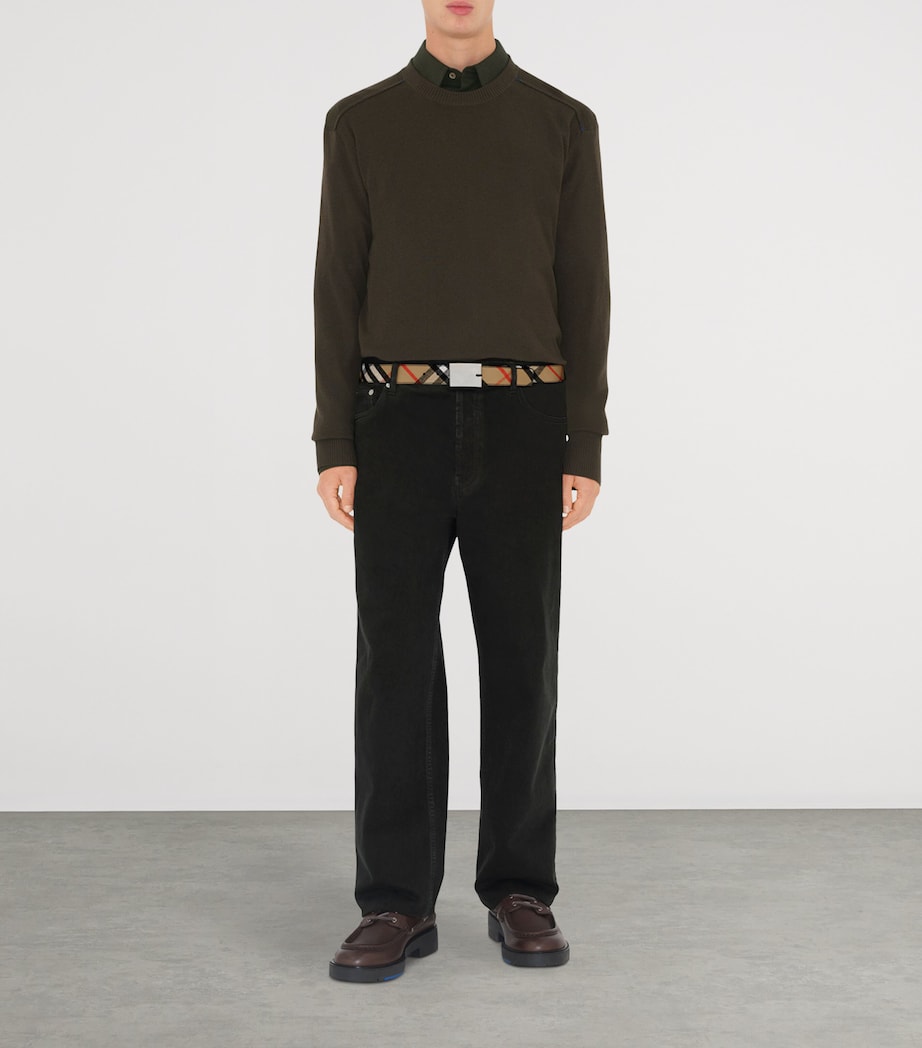 Leather Check Reversible Belt SAND/SLATE Image 2