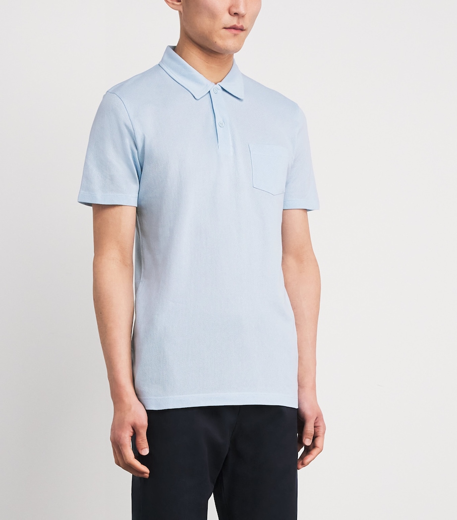 Supima Cotton Riviera Polo Shirt FROST BLUE BUWO Image 3