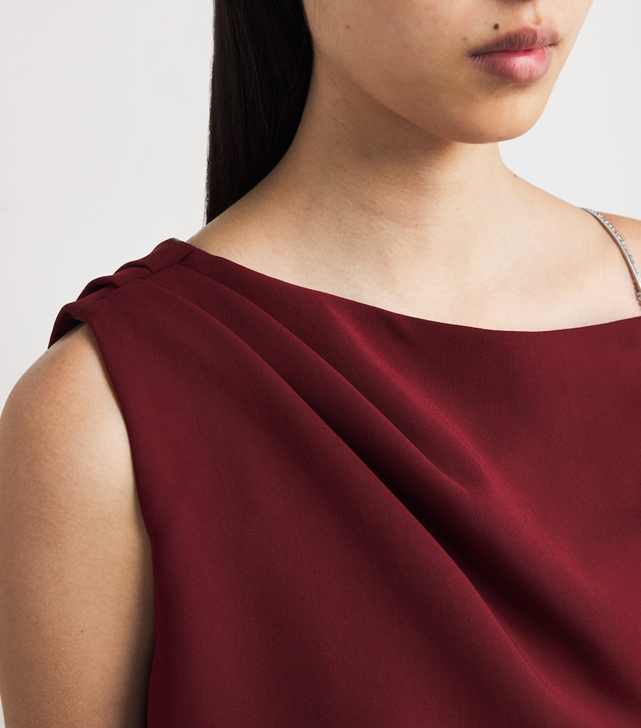 Crystal-Embellished Asymmetric Maxi Dress RASPBERRY Image 4