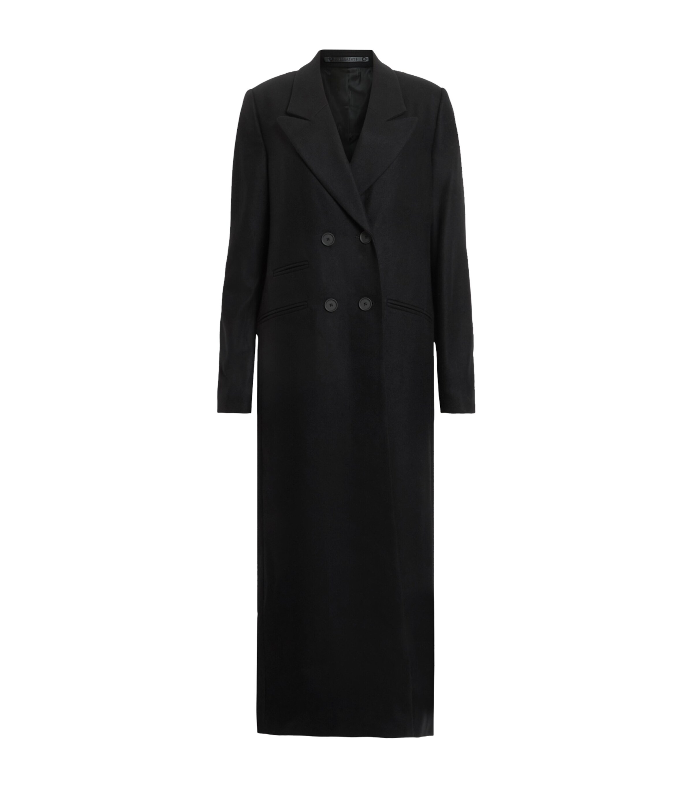 AllSaints Womens Double-Breasted Ellen Overcoat Black Image 1