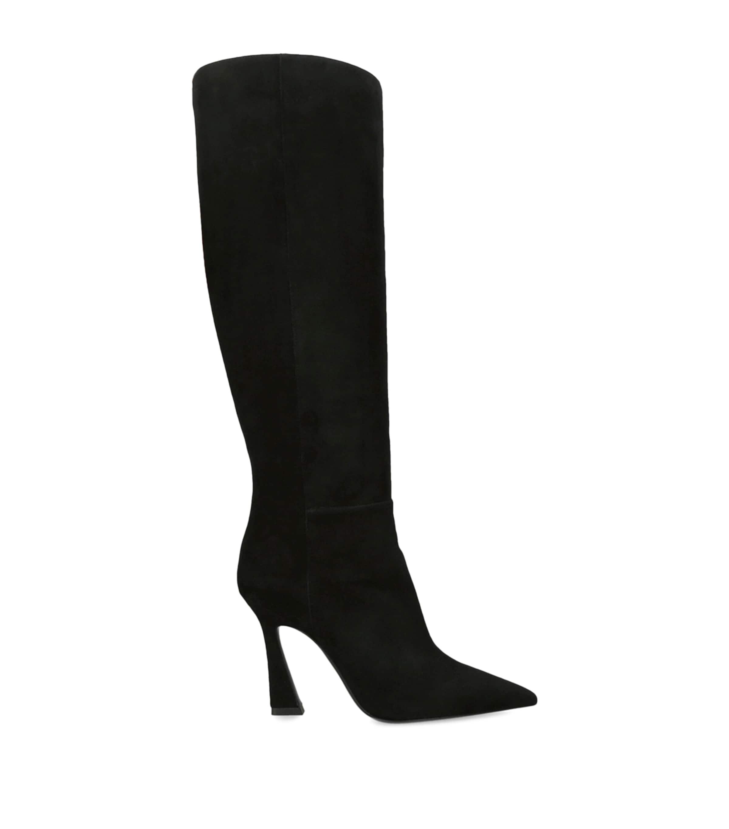 Stuart Weitzman Suede Vinnie Zip Knee-High Boots 100 Black Image 1