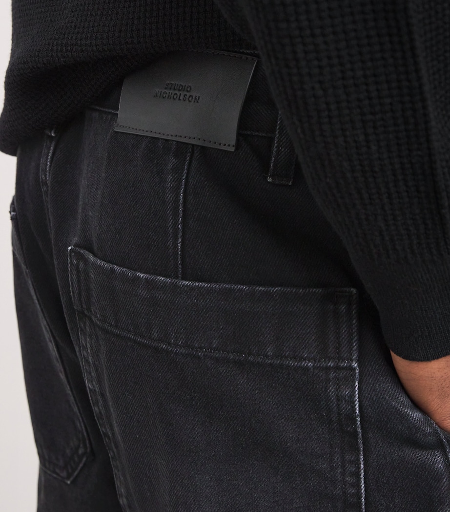 Denim Puch Wide-Leg Trousers WASHED BLACK Image 6