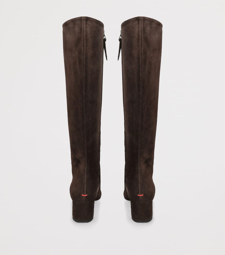 Suede Mary Knee-High Boots 45 DARK BROWN Image 4