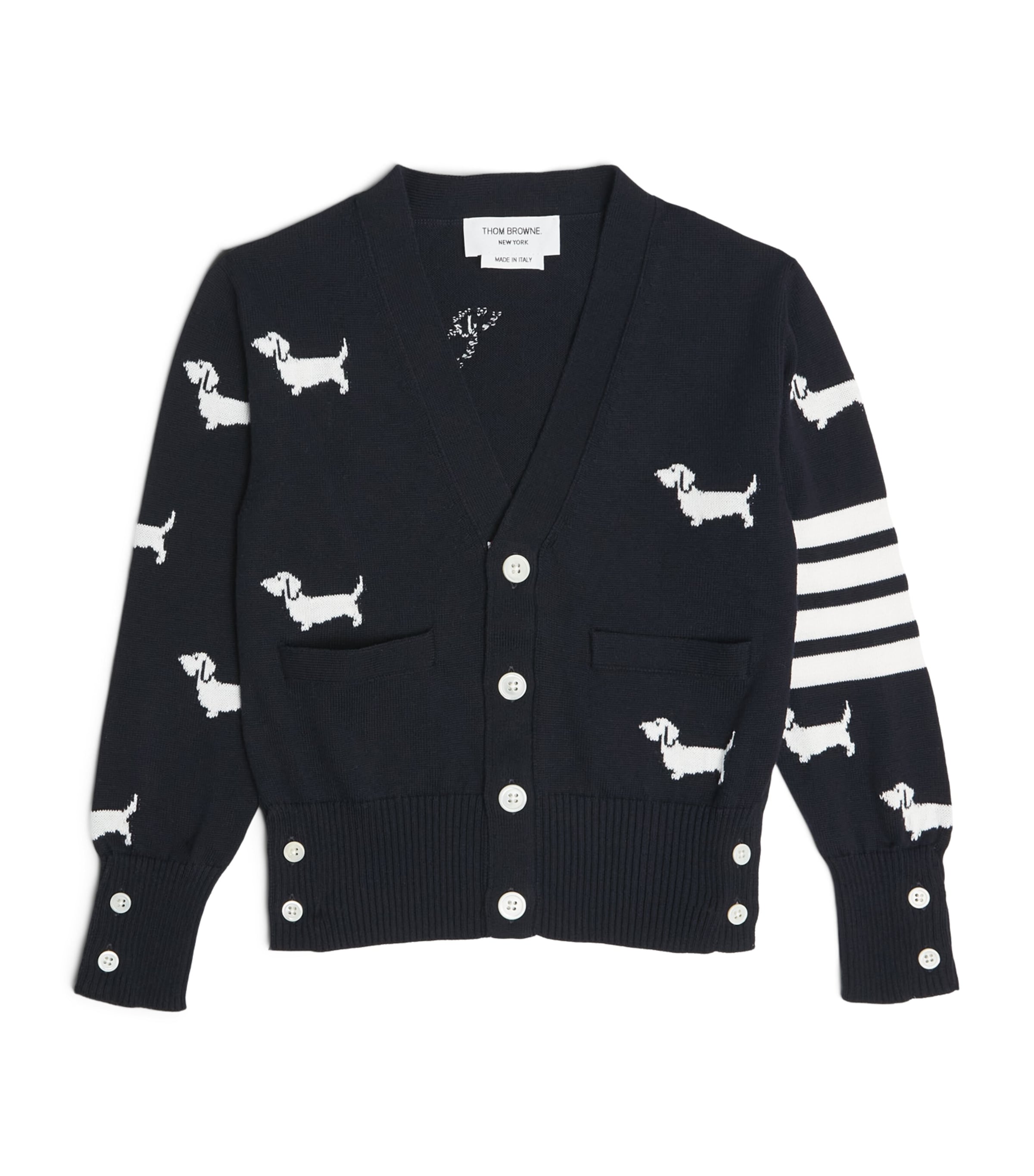Thom Browne Cotton Dog Cardigan In Navy