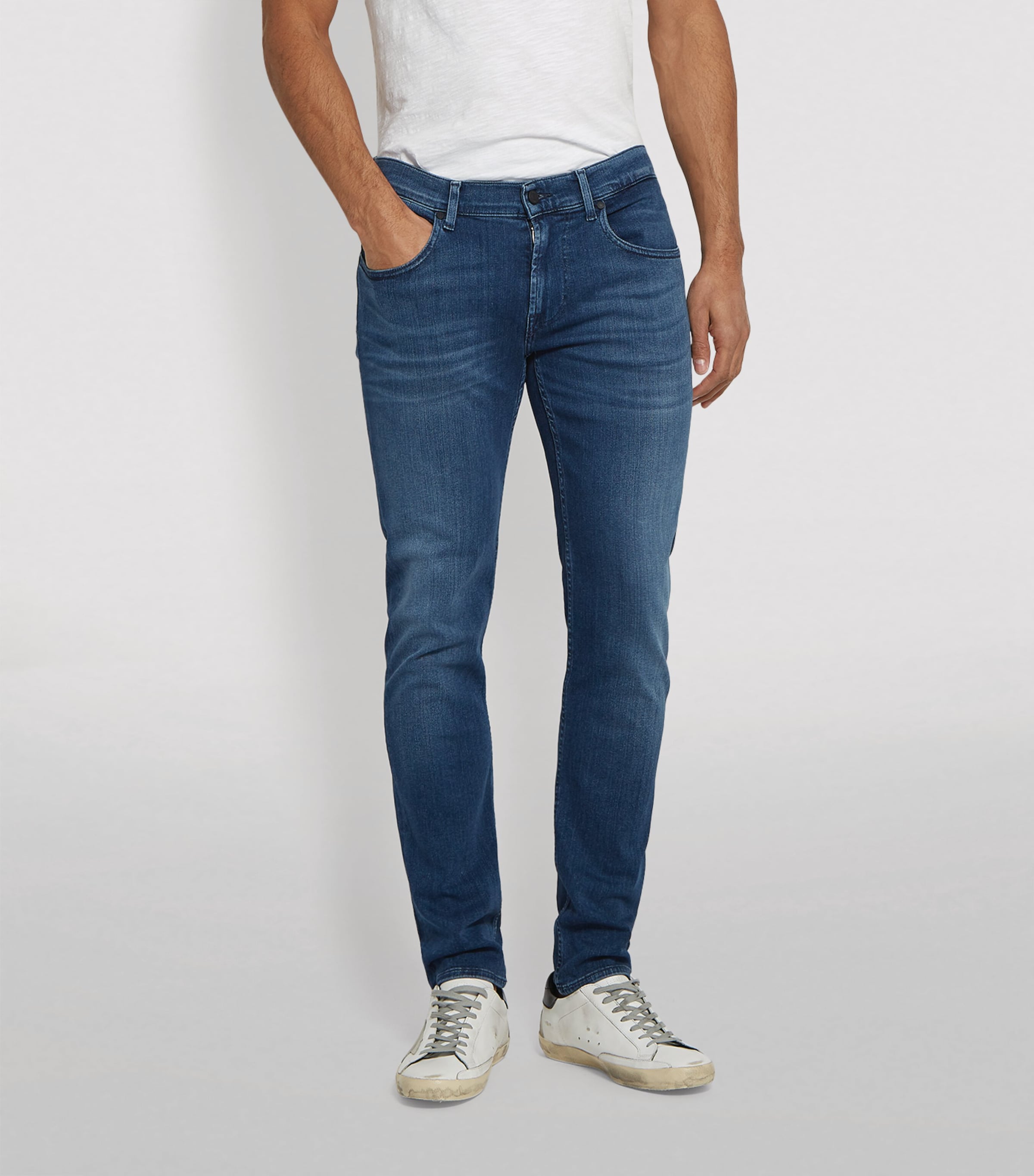 Slimmy Tapered Luxe Performance Plus Jeans MID BLUE Image 3
