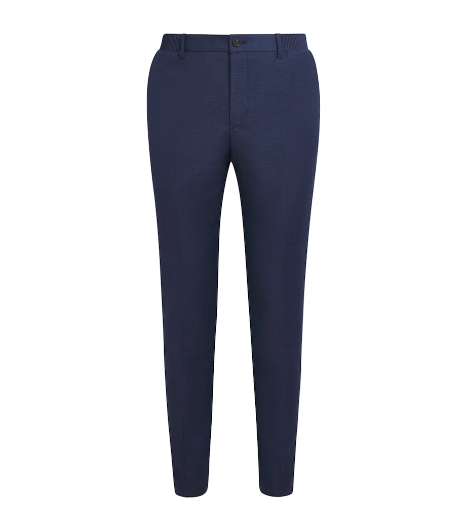 Pal Zileri Mens Wool-Blend Slim Trousers Blue Navy Image 1
