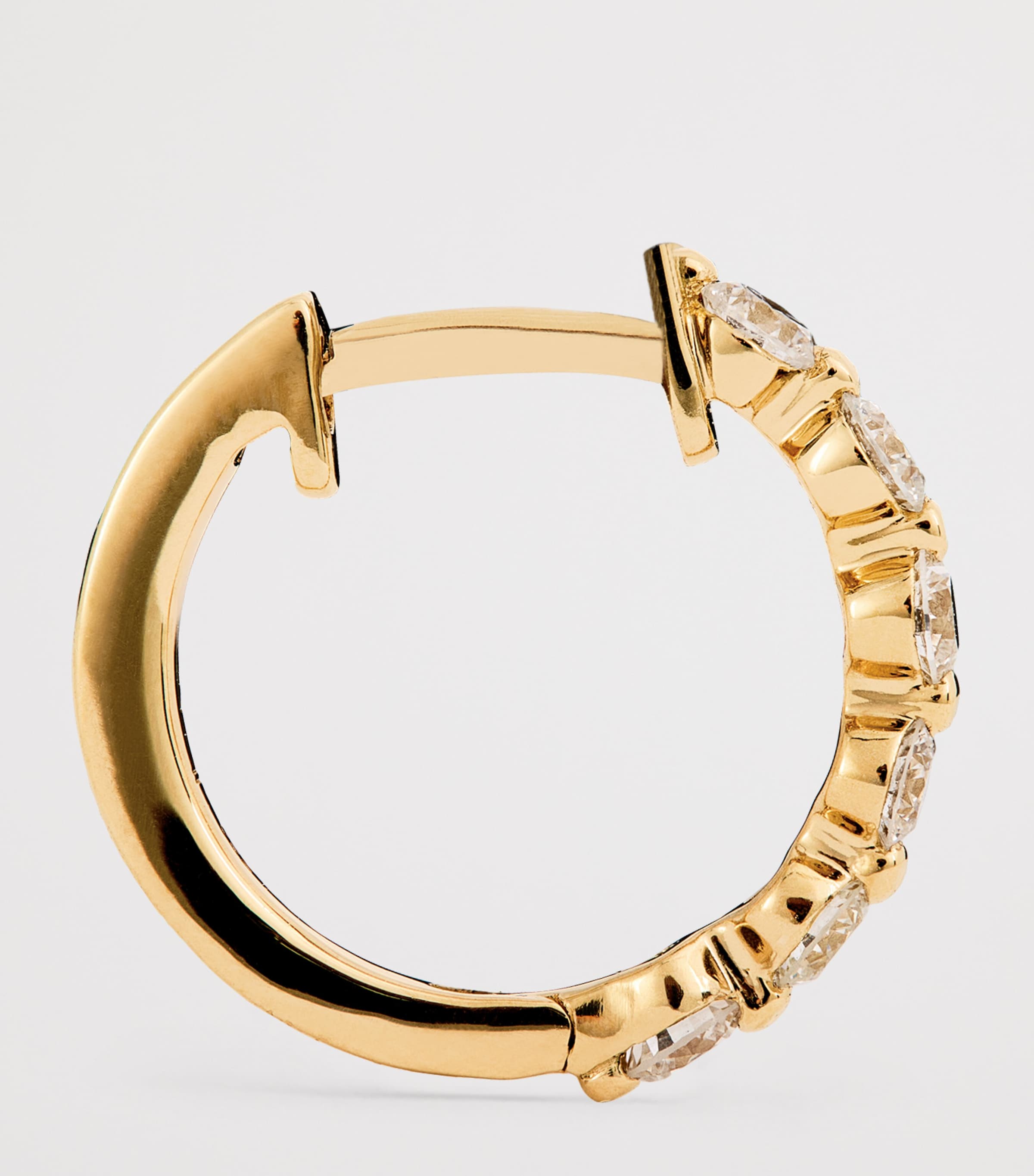 Yellow Gold and Diamond Hoop Earrings (0.50ctw) YELLOW GOLD Image 3