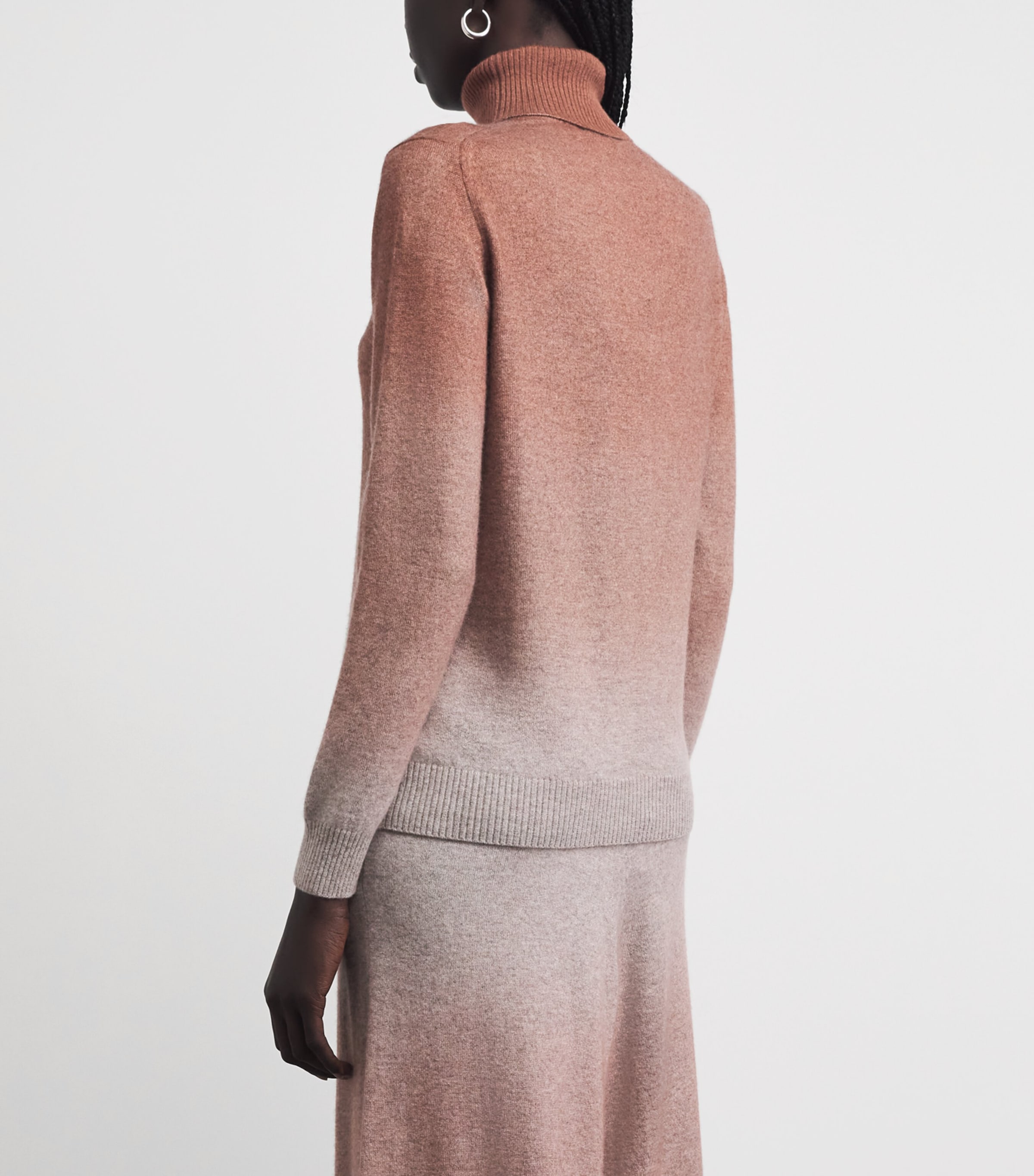 Colombo Womens Cashmere Rollneck Sweater Shaded Brick Image 5