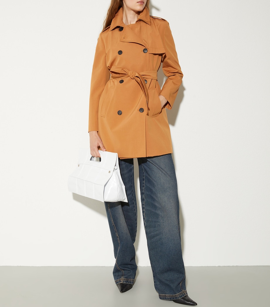 MAX&Co. Womens Double-Breasted Trench Coat Terra Cotta Image 4