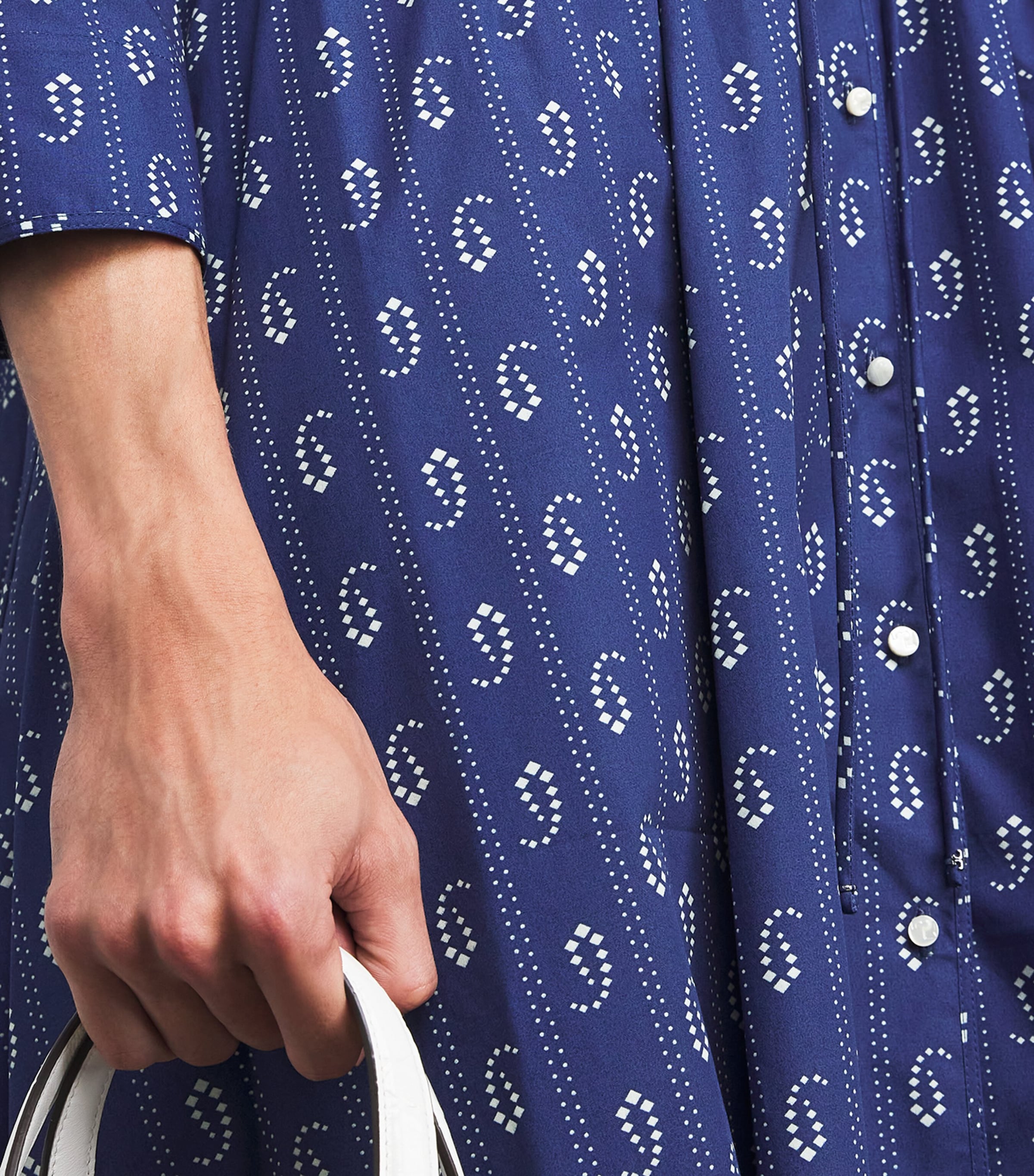 Cotton Paisley Midi Shirt Dress 401 BLUE PAISLEY Image 4