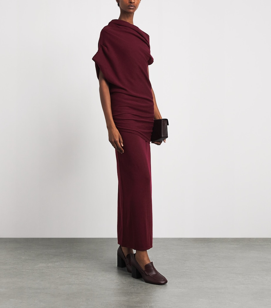 STAUD Womens Merino Asymmetric Mabel Sweater Pnt Pinot Image 2