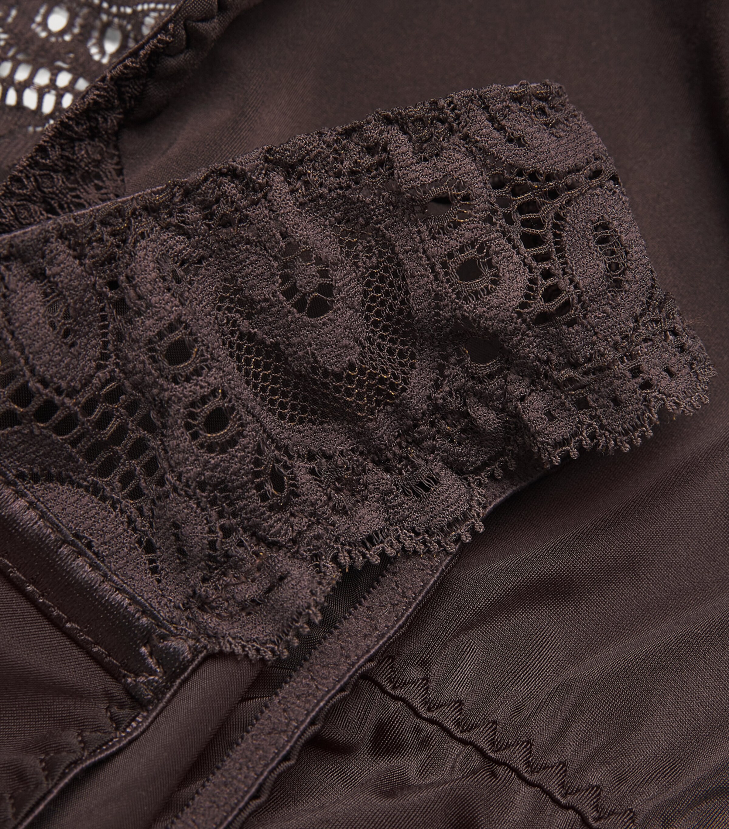 Maison Lejaby Womens Cotton Lace-Detail Gaby Briefs Cola Image 4