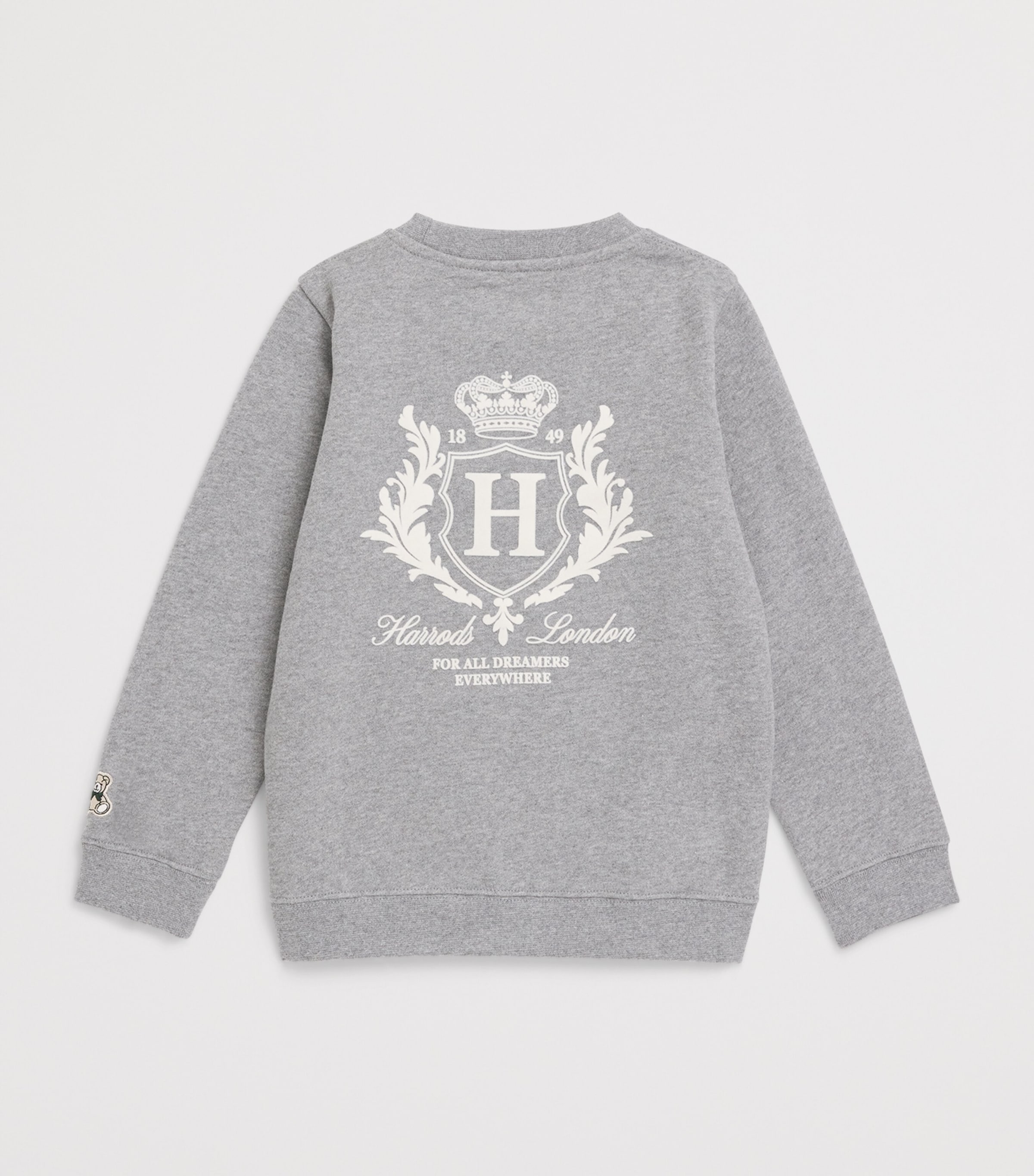 Harrods Cotton Jersey Flocked Logo Sweatshirt (2-8 Years) Grey Image 2