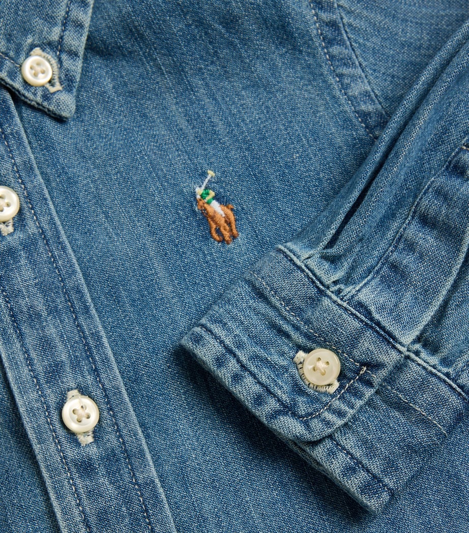 Polo Pony Denim Shirt (3-24 Months) DK BLUE Image 2