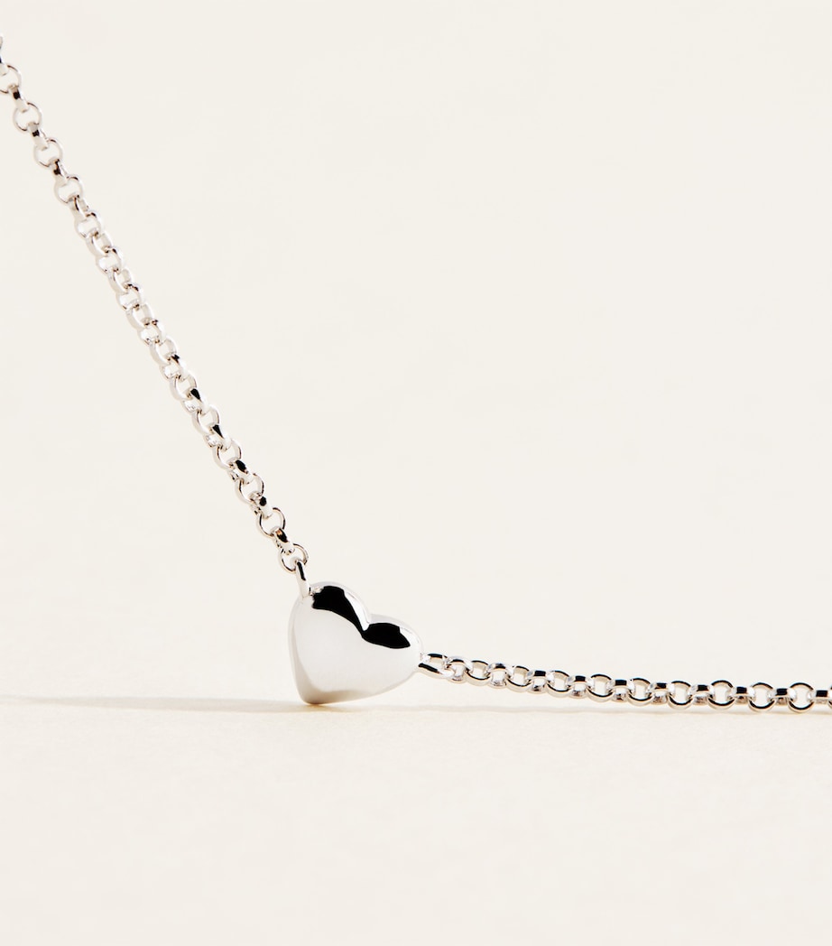 Astrid & Miyu Recycled Sterling Silver Heart Necklace Silver Image 4