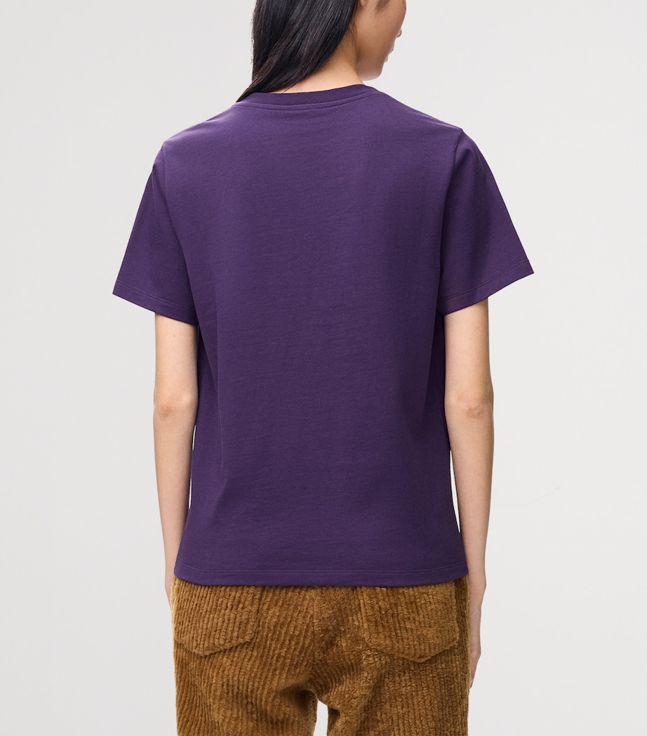 LOEWE Womens x Cosima Von Bonin Cotton Logo T-Shirt Purple Image 4