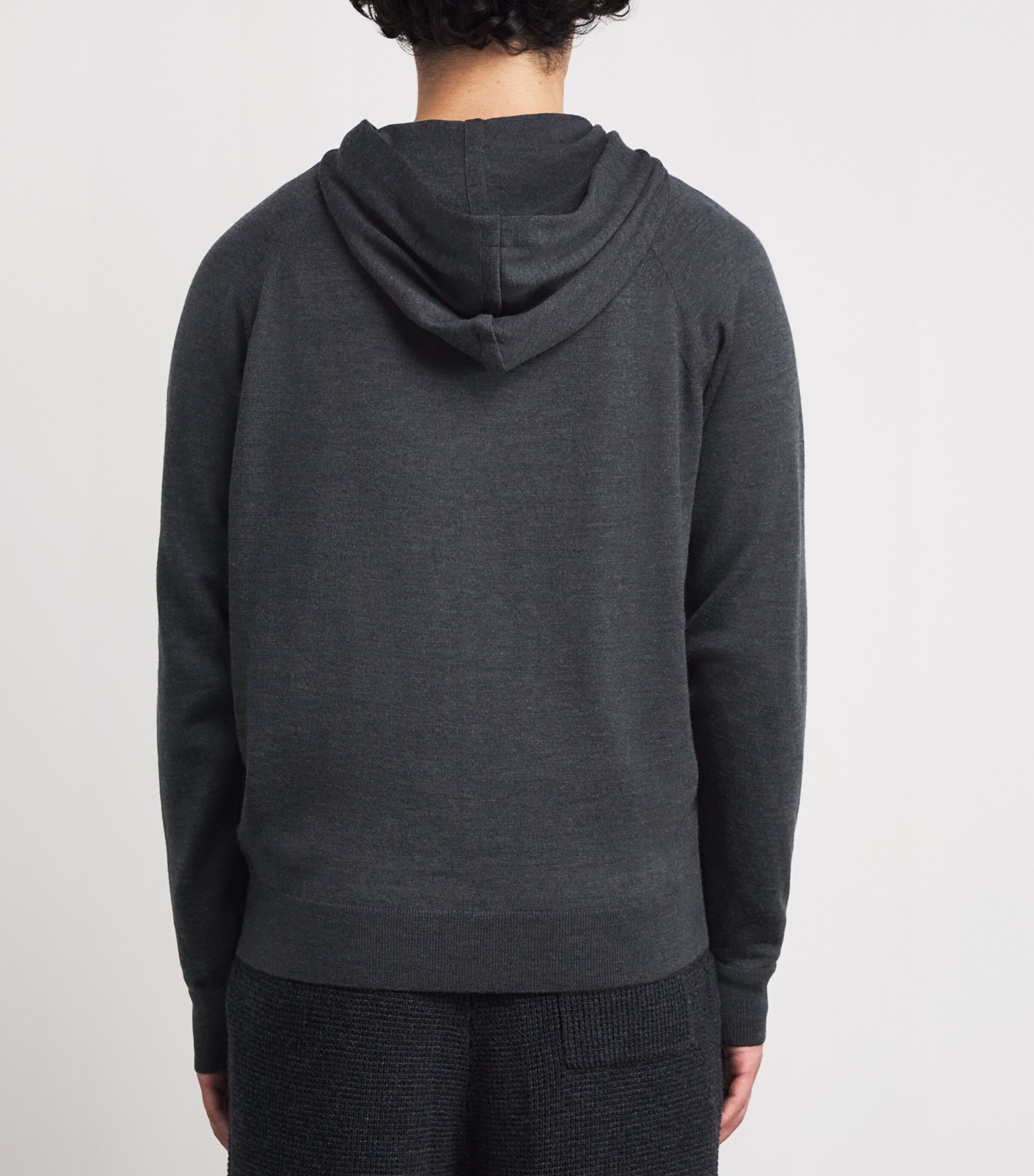 Extra Fine Merino Wool Carty Zip-Up Hoodie CHARCOAL Image 4