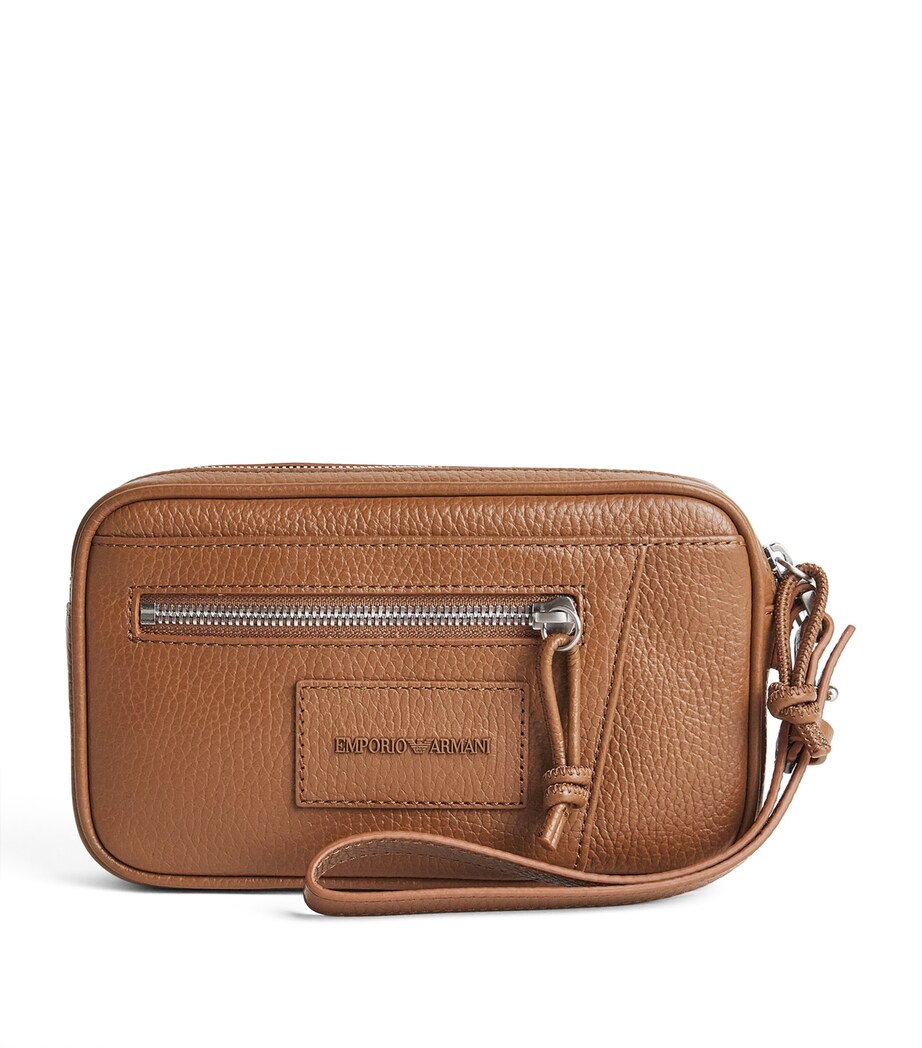 Emporio Armani Leather Eagle Wash Bag Image 1