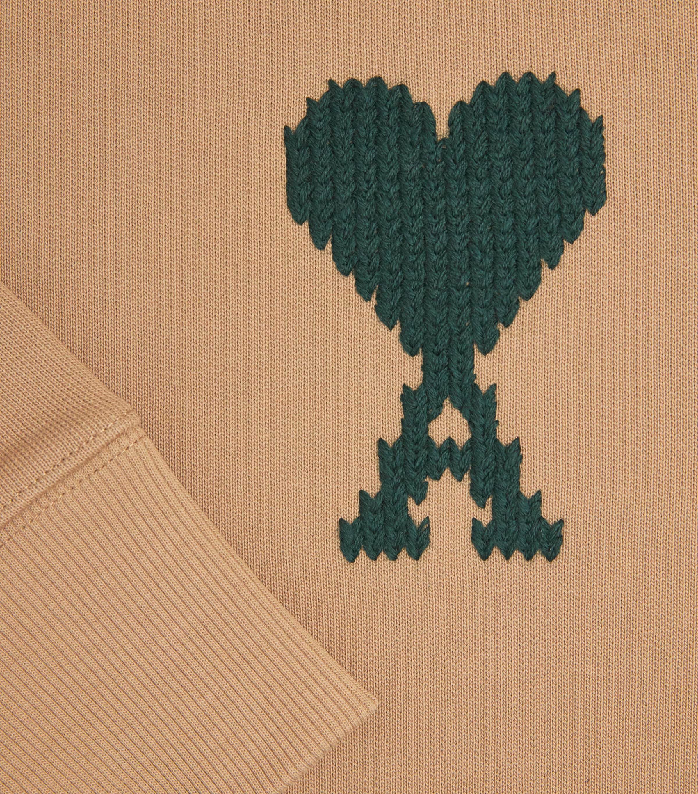 Cotton Logo Sweatshirt A047 CAMEL/EVERGREEN Image 5