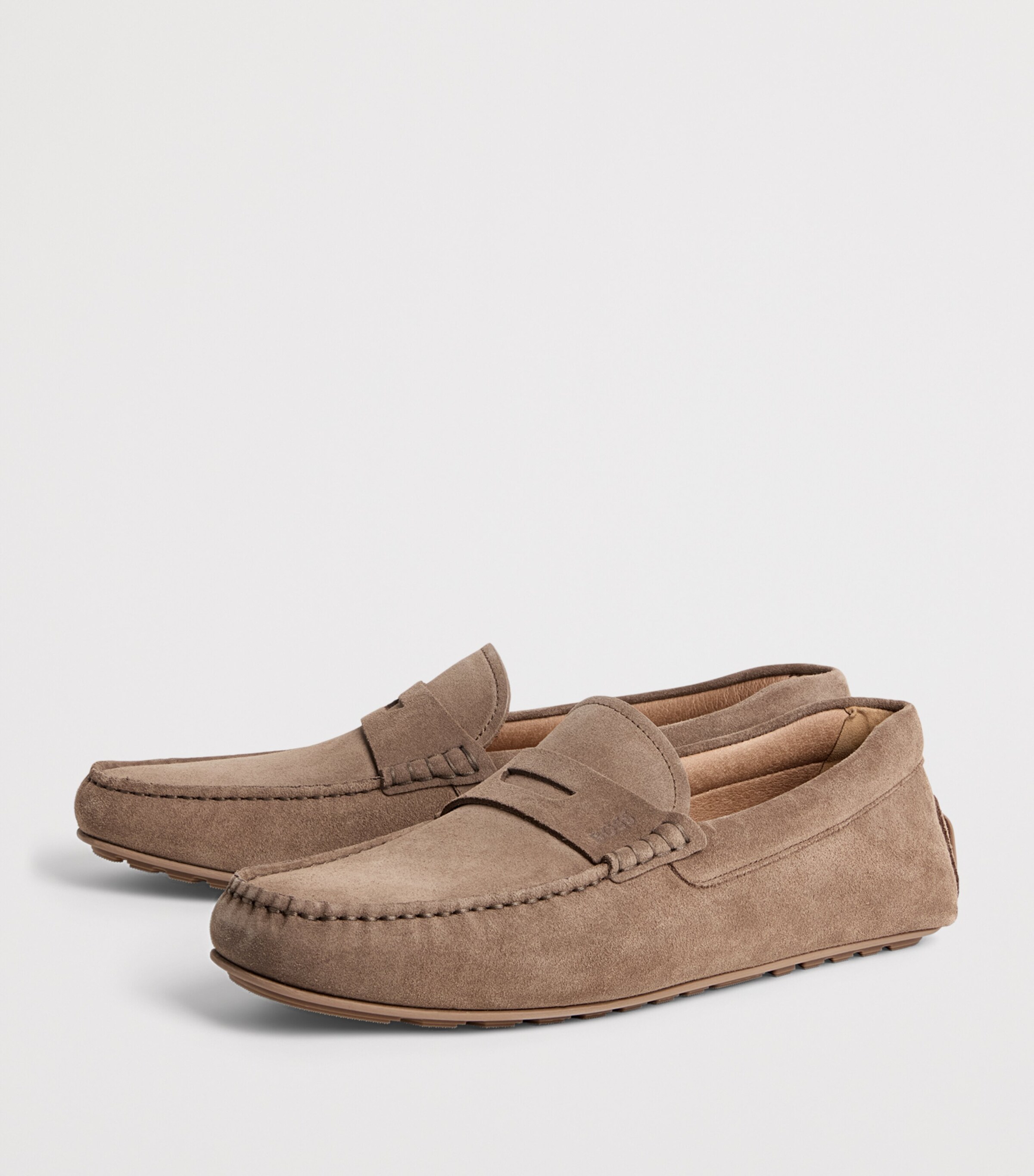 BOSS Suede Noel Driving Shoes Medium Beige Image 3