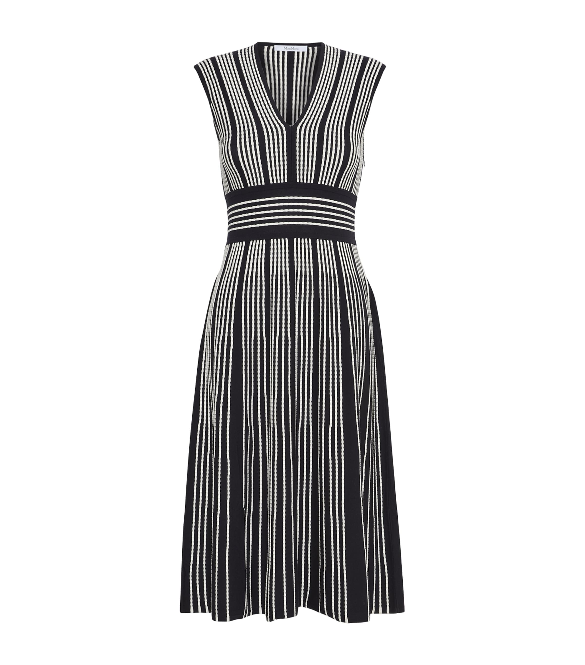 Max Mara Womens Knit Stripe Midi Dress Ultramarine Image 1
