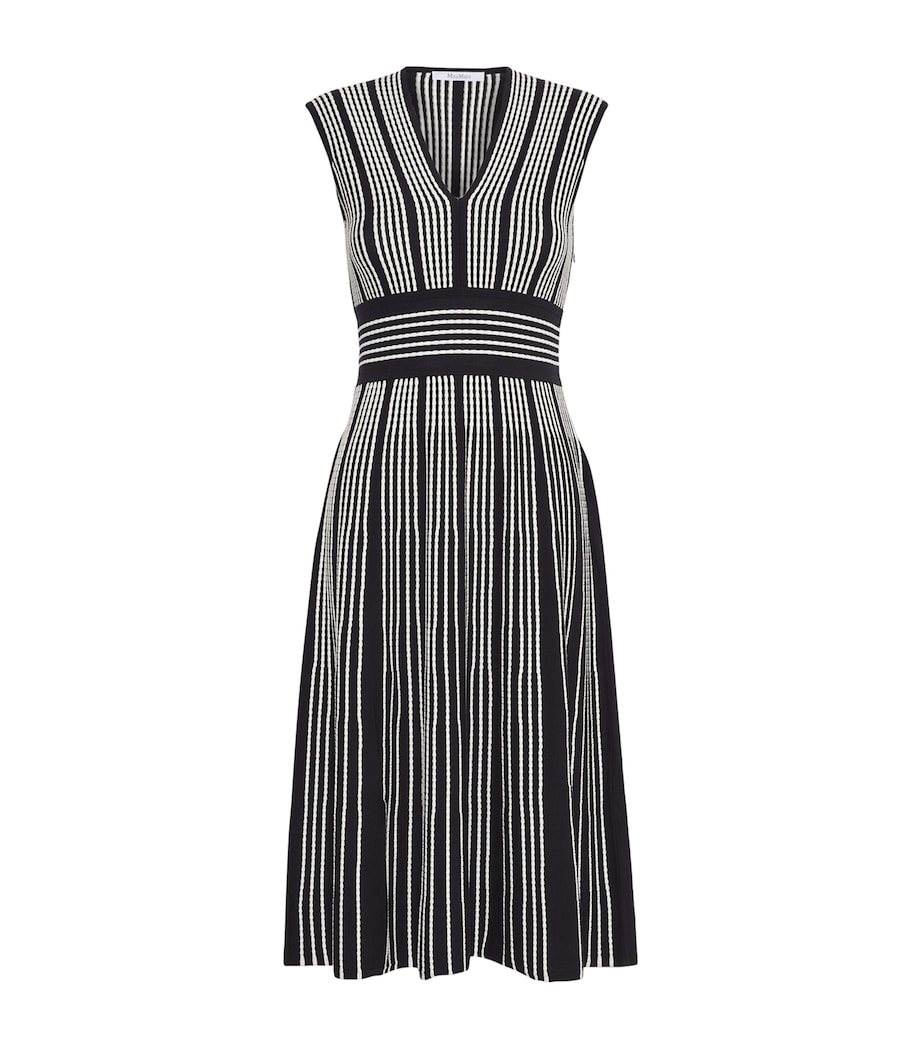 Max Mara Womens Knit Stripe Midi Dress Ultramarine Image 1