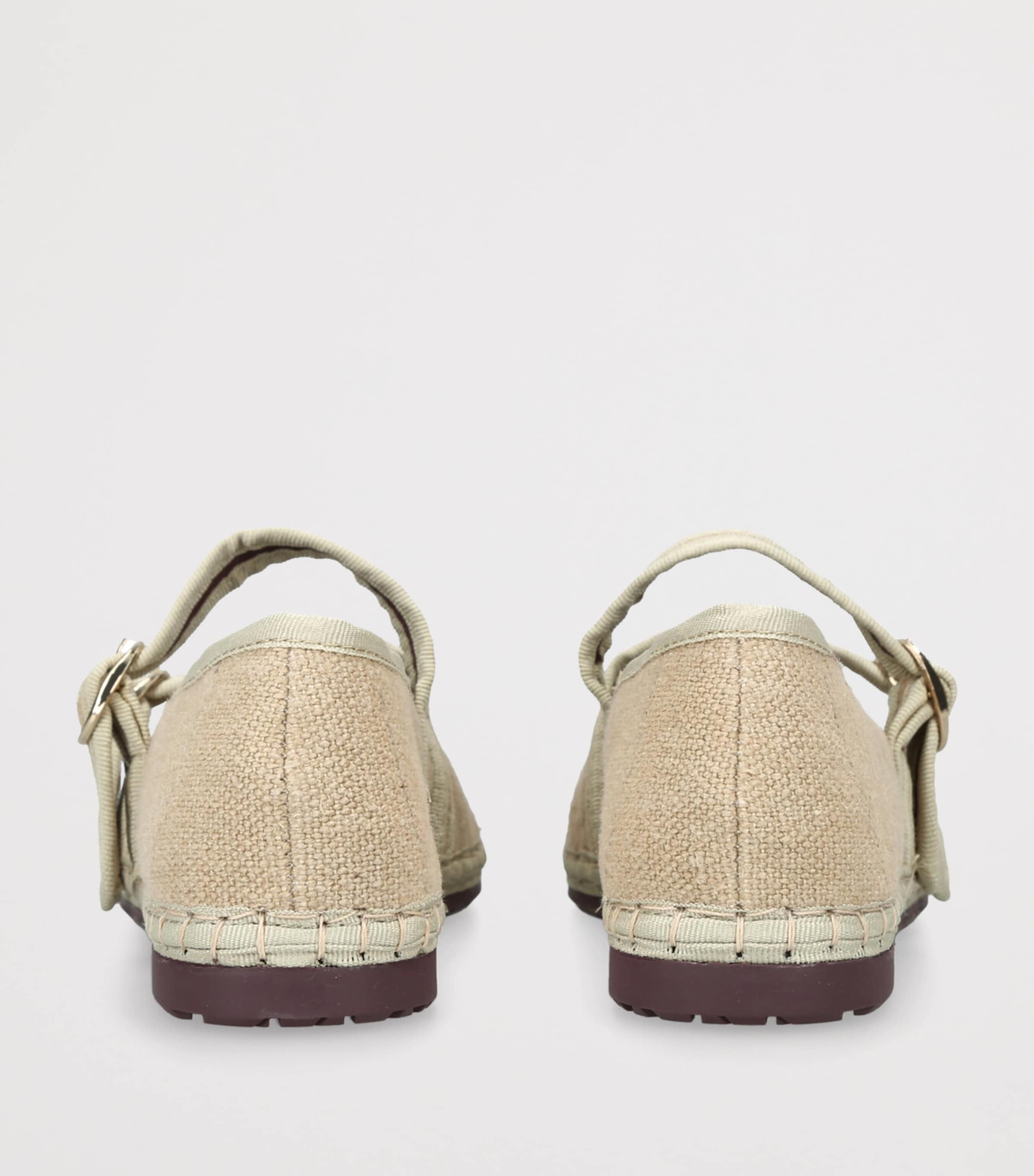 Flabelus Linen-Blend Claire Mary Janes Beige Comb Image 2
