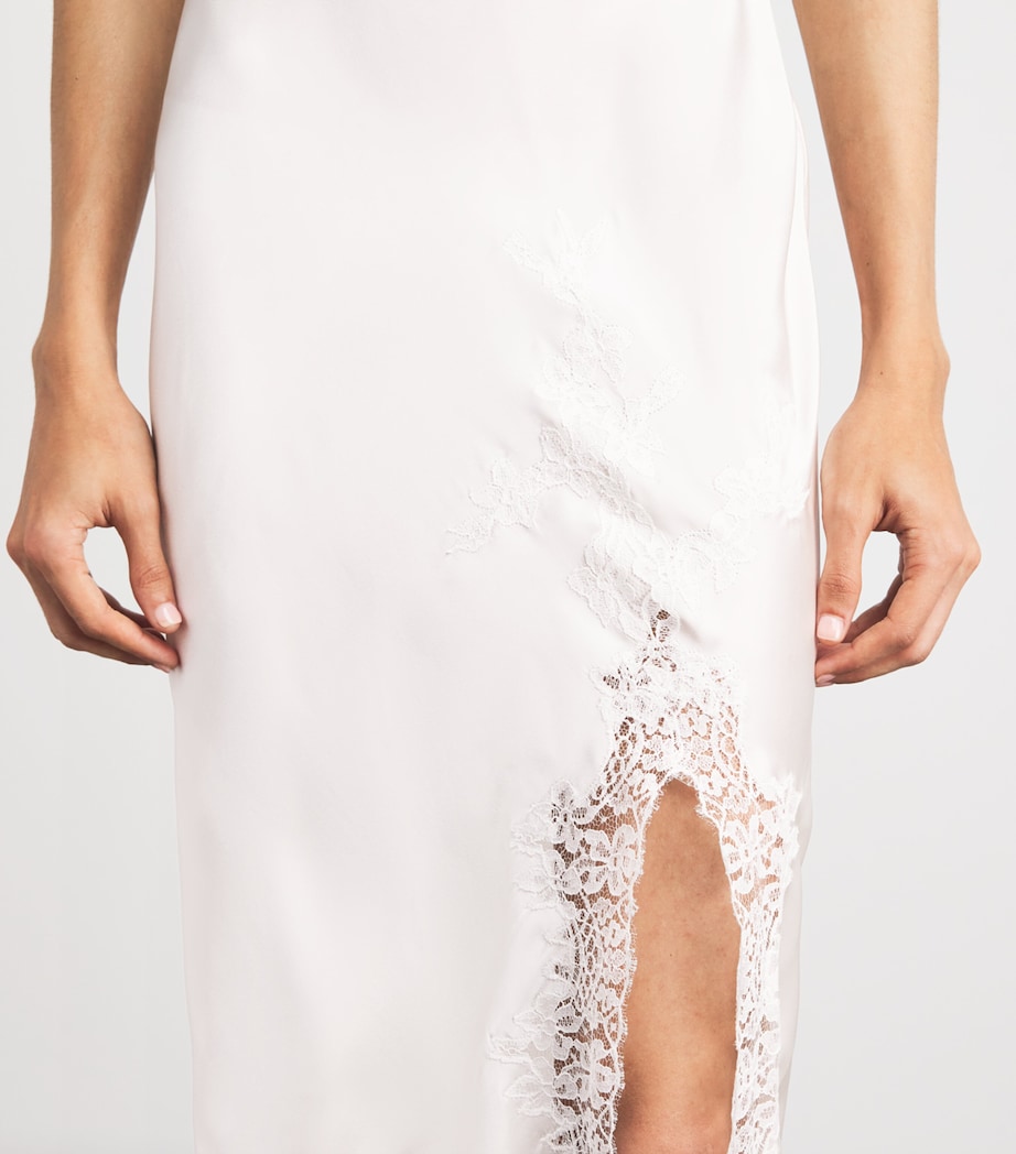 Rosamosario Womens Silk Fatima the Bride Slip Dress White Image 5