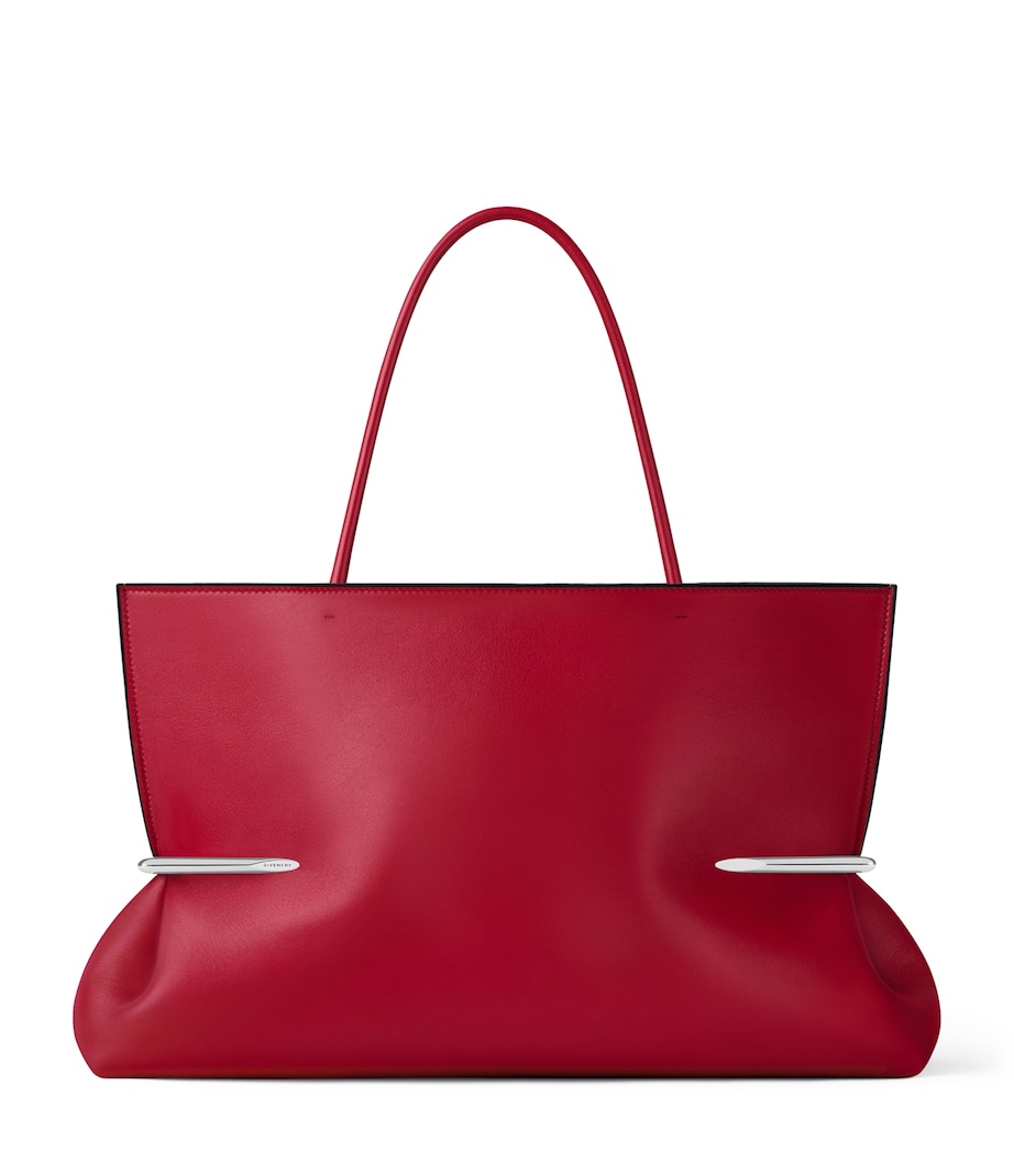 Leather Pinch East-West Tote Bag EQUESTRIAN RED Image 1