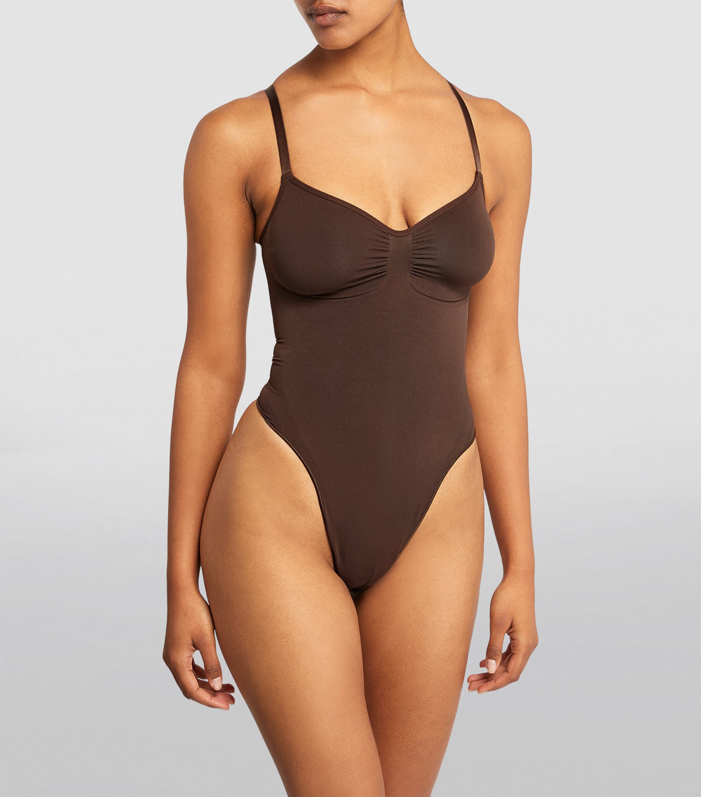 Seamless Sculpt Thong Bodysuit COCOA Image 2
