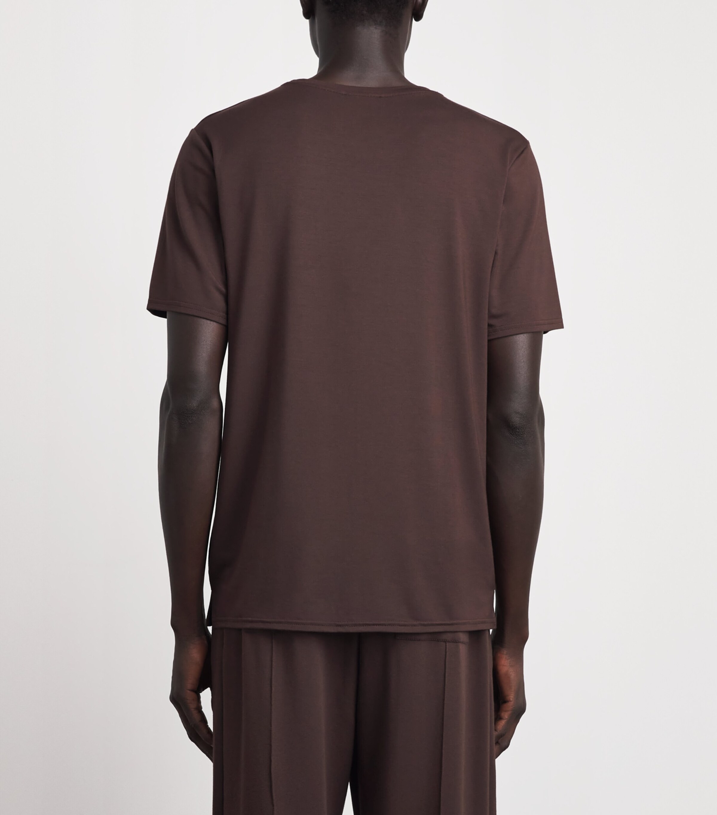 Homebody Mens Stretch-Modal Lounge T-Shirt Coffee Bean Image 5