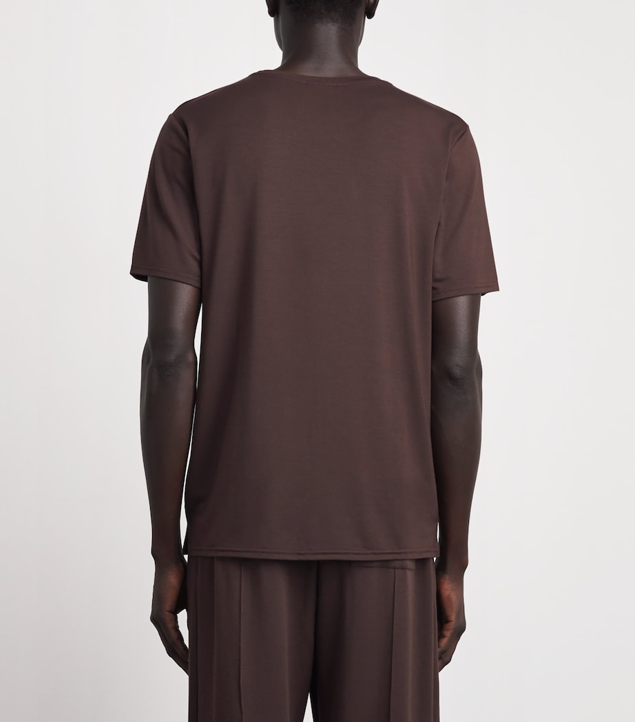 Homebody Mens Stretch-Modal Lounge T-Shirt Coffee Bean Image 5