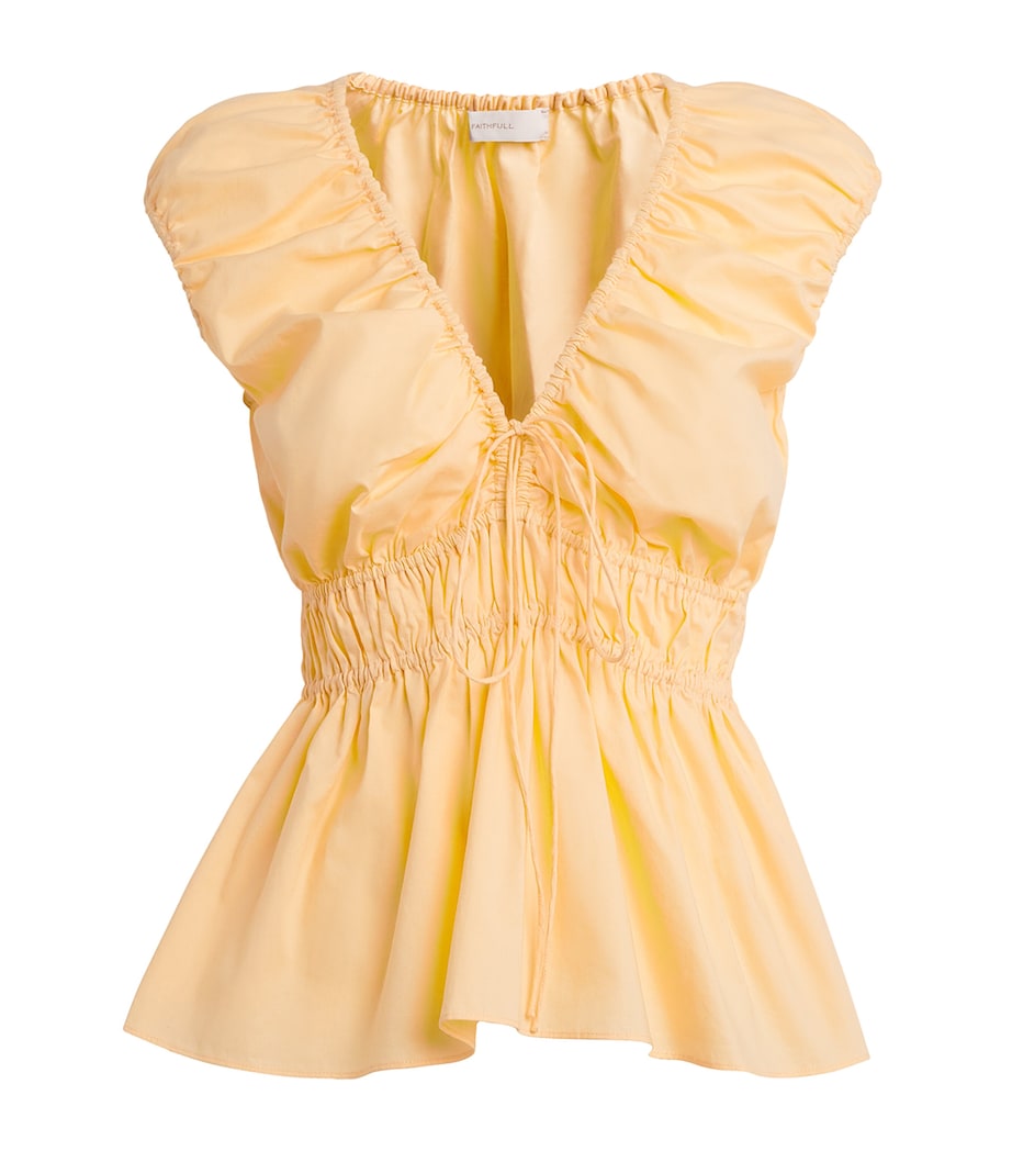 FAITHFULL Womens Cotton Hedda Blouse Banana Image 1