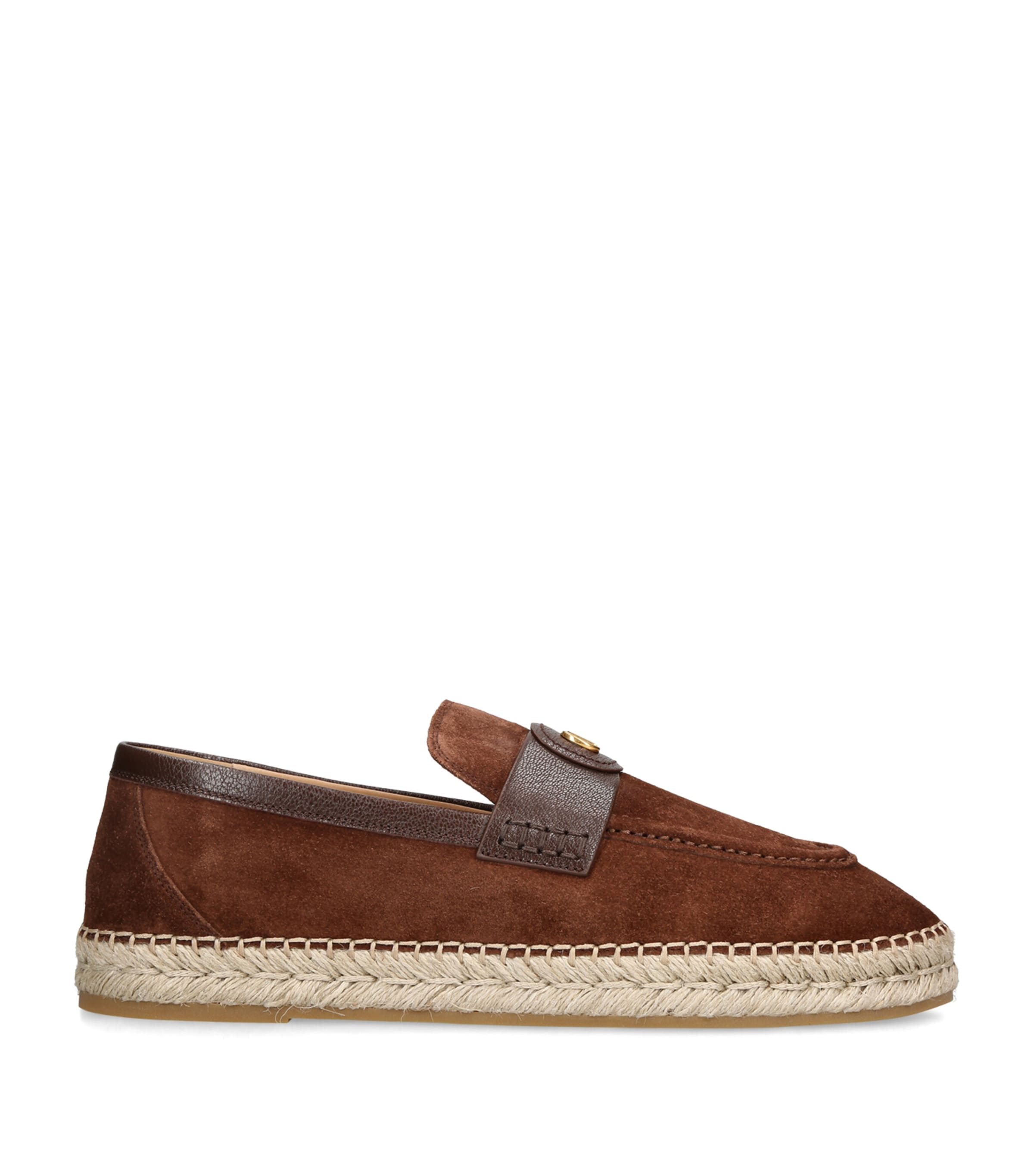 Valentino Garavani Suede Palm Avenue Espadrilles Dark Brown Image 1