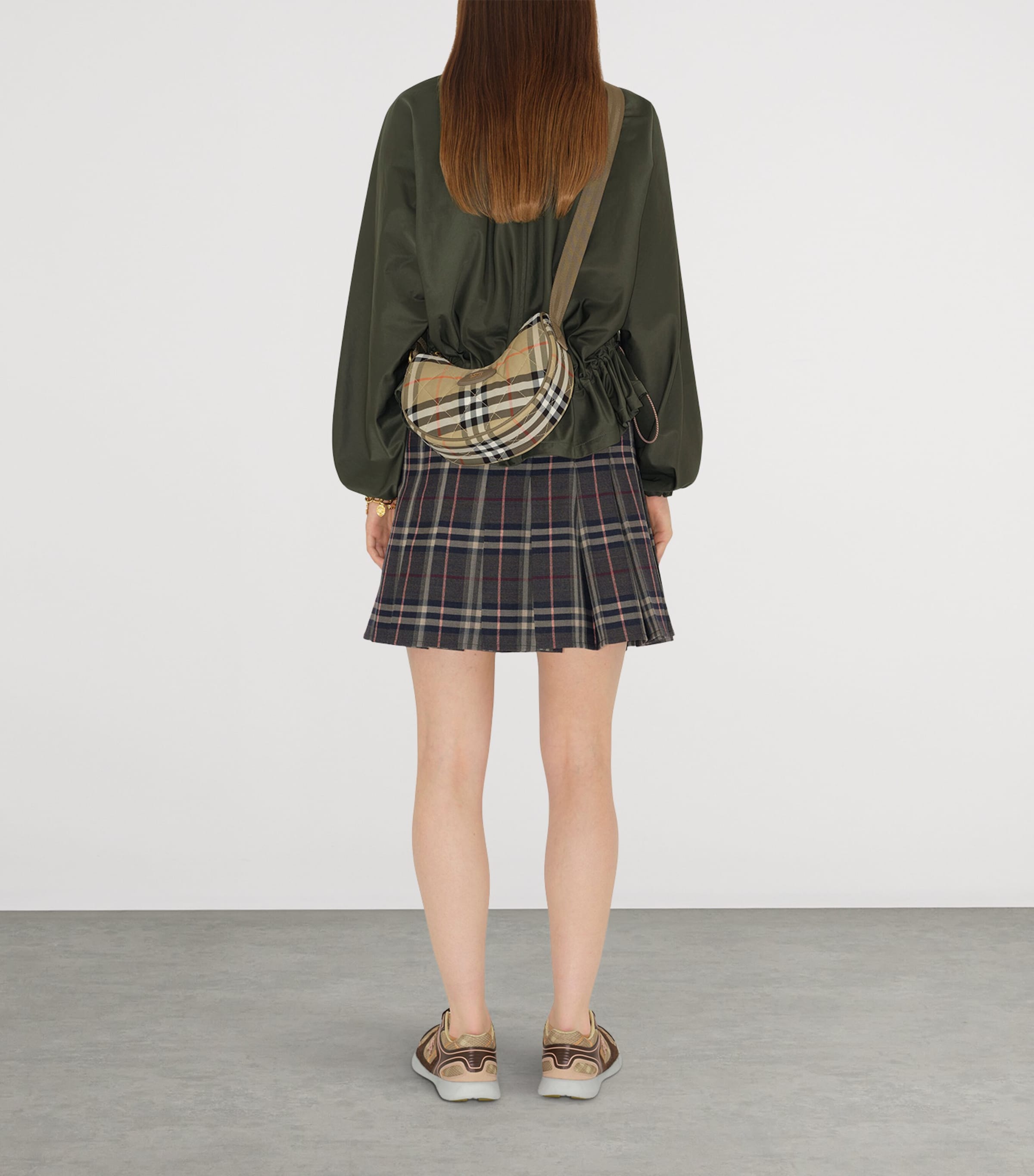 Check Horseshoe Cross-Body Bag SAND Image 4